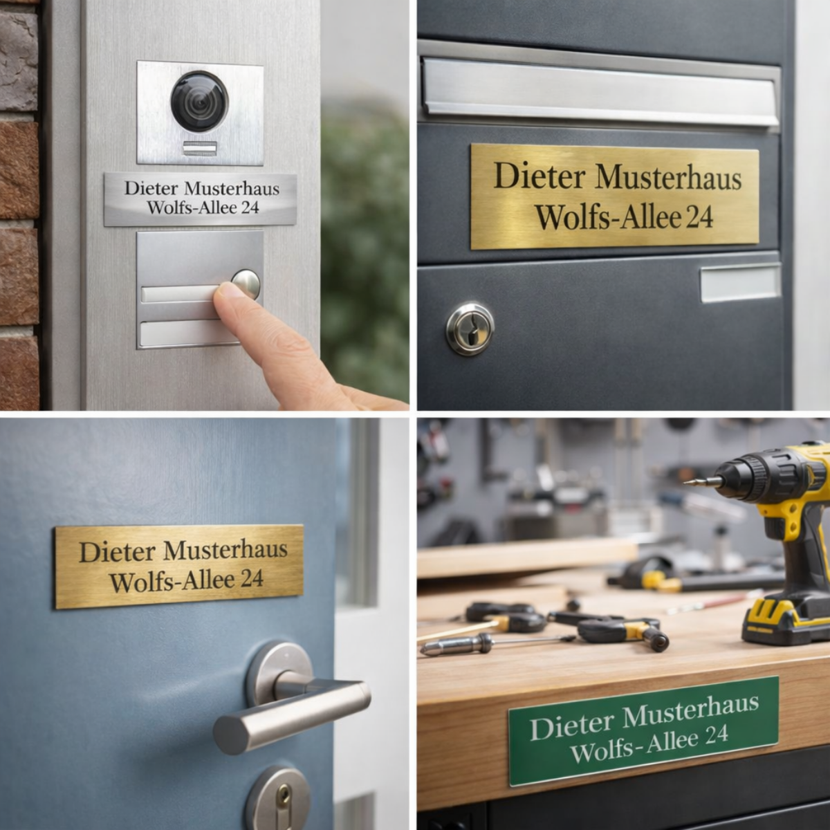 Kunststoffschild Selbstklebend 0,8mm mit Gravur | SCHMAL