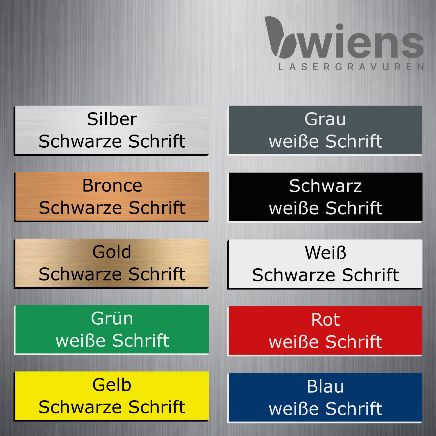Kunststoffschild Selbstklebend 0,8mm mit Gravur | BREIT - Wiens3d