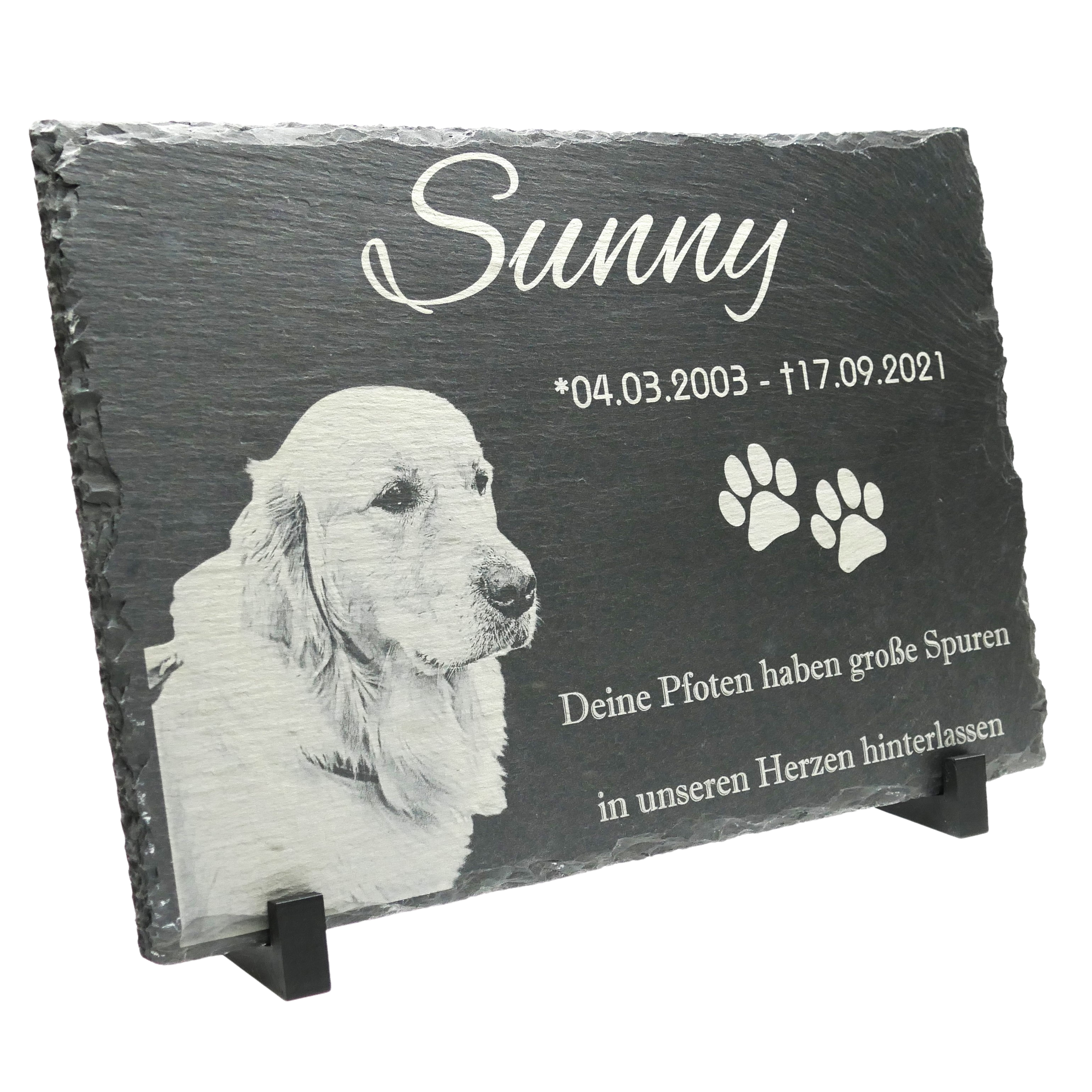 Gedenktafel Schiefer Foto Text | 30 x 20 cm - Wiens3d