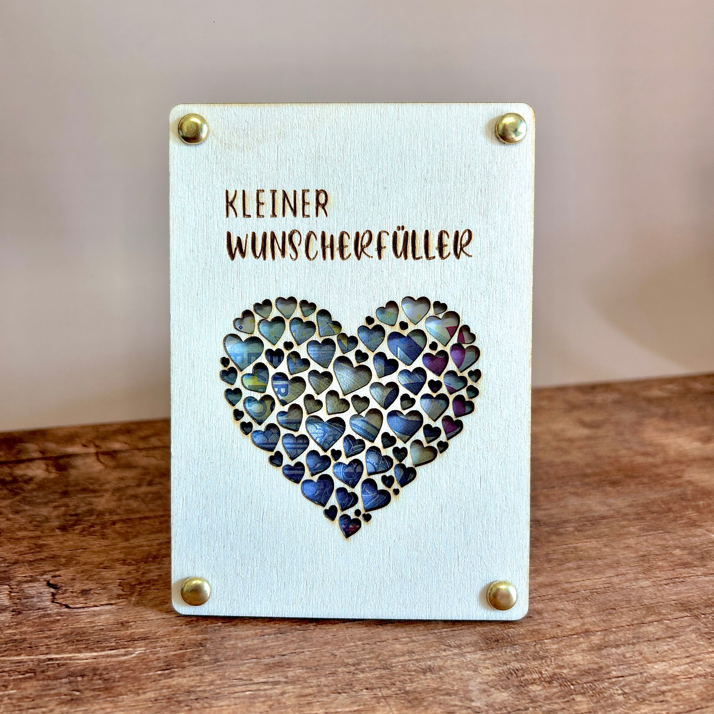 Geldgeschenk Holz | Kleiner Wunscherfüller HERZ