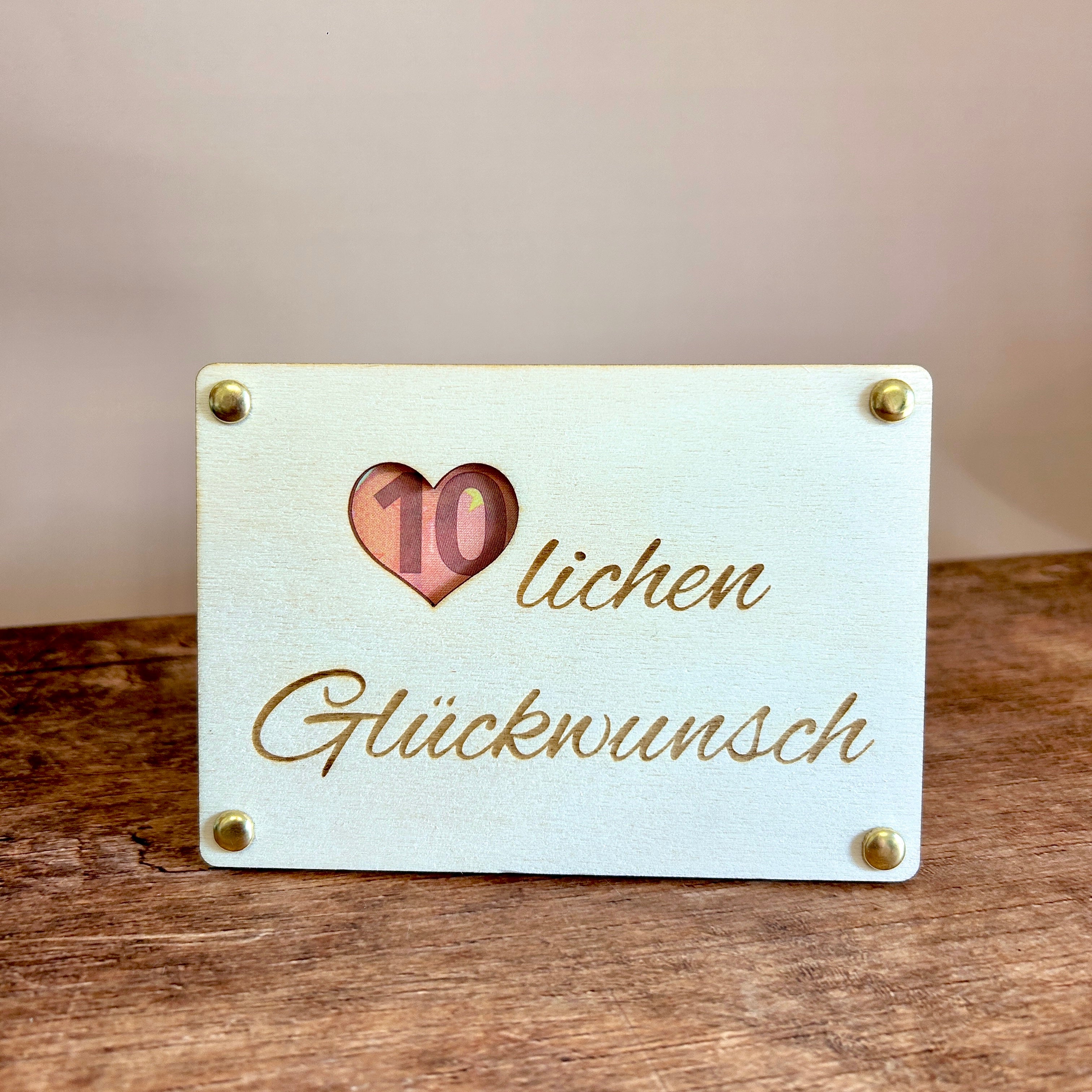 Geldgeschenk Holz | Herzlichen Glückwunsch