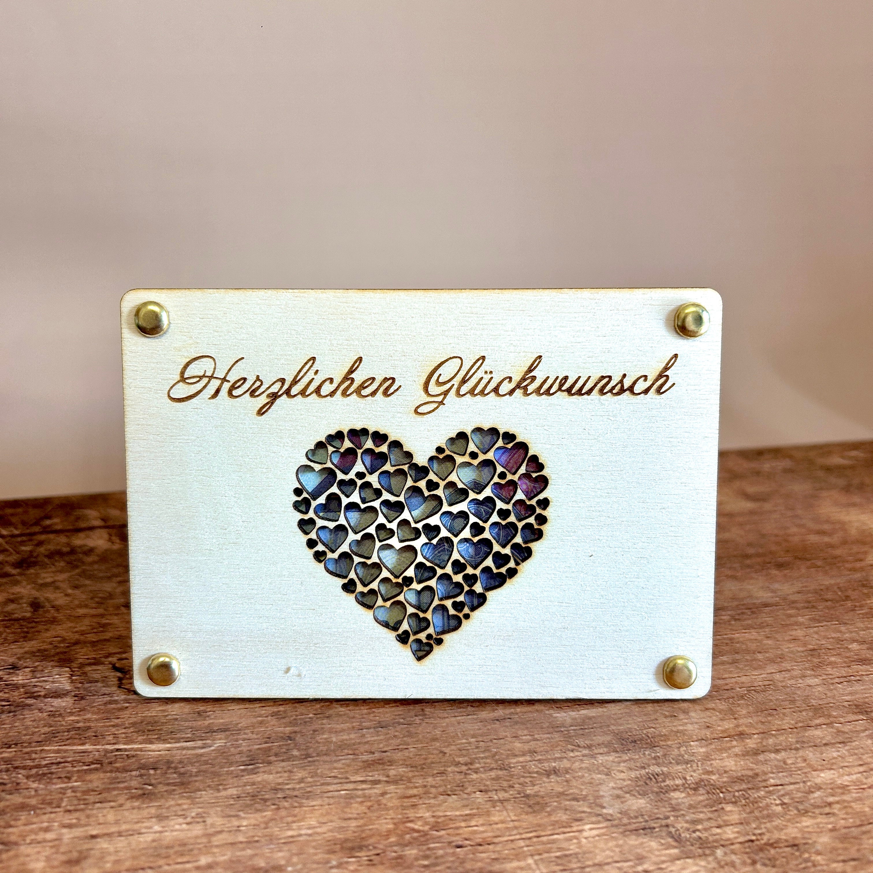 Geldgeschenk Holz | Herzlichen Glückwunsch