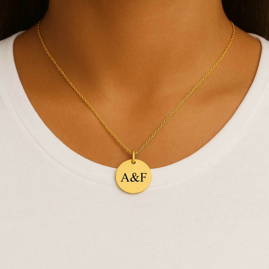 Personalisierte Edelstahl-Halskette mit Gravur – Silber oder Gold | 15mm