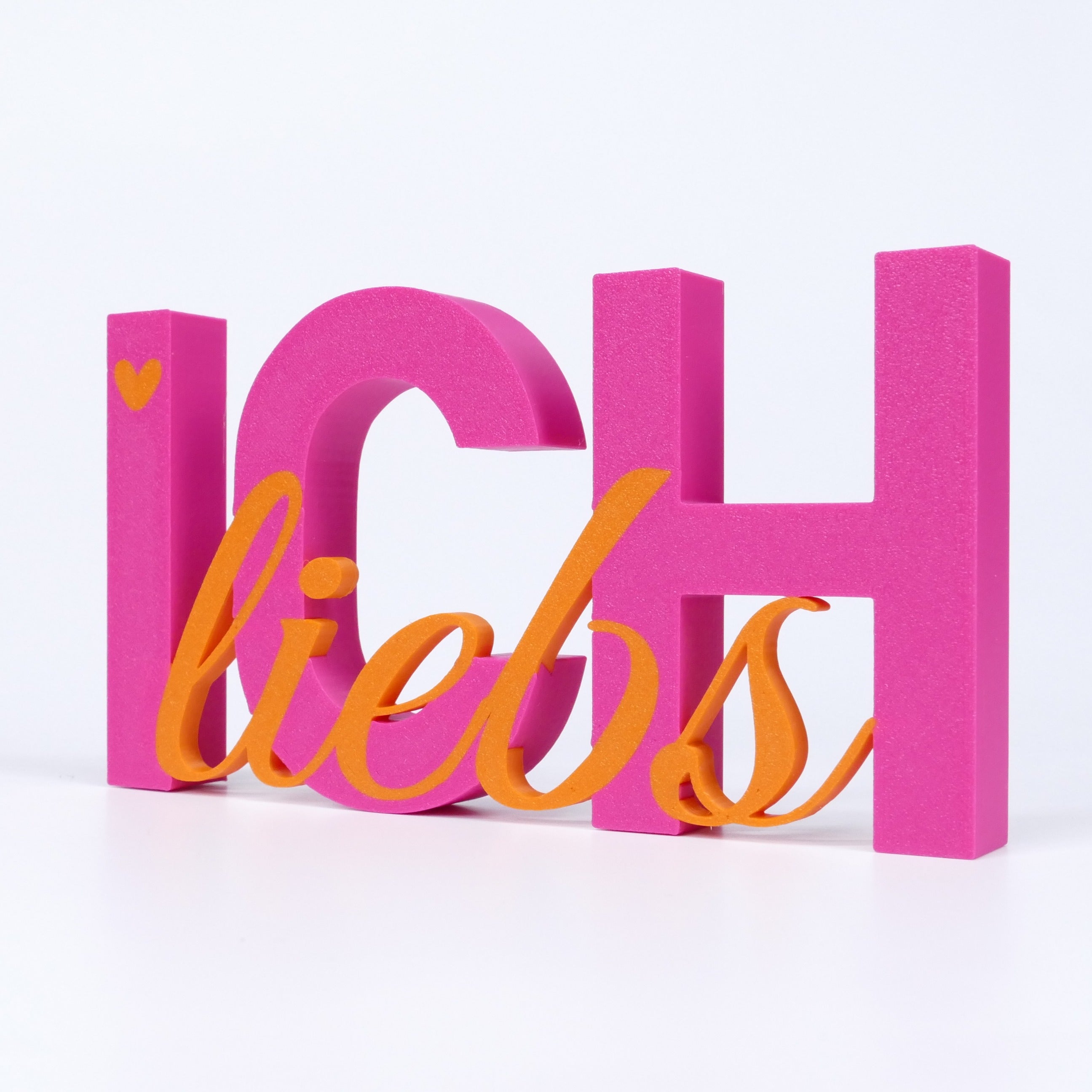 ICH liebs Schriftzug Deko 3D Aufsteller