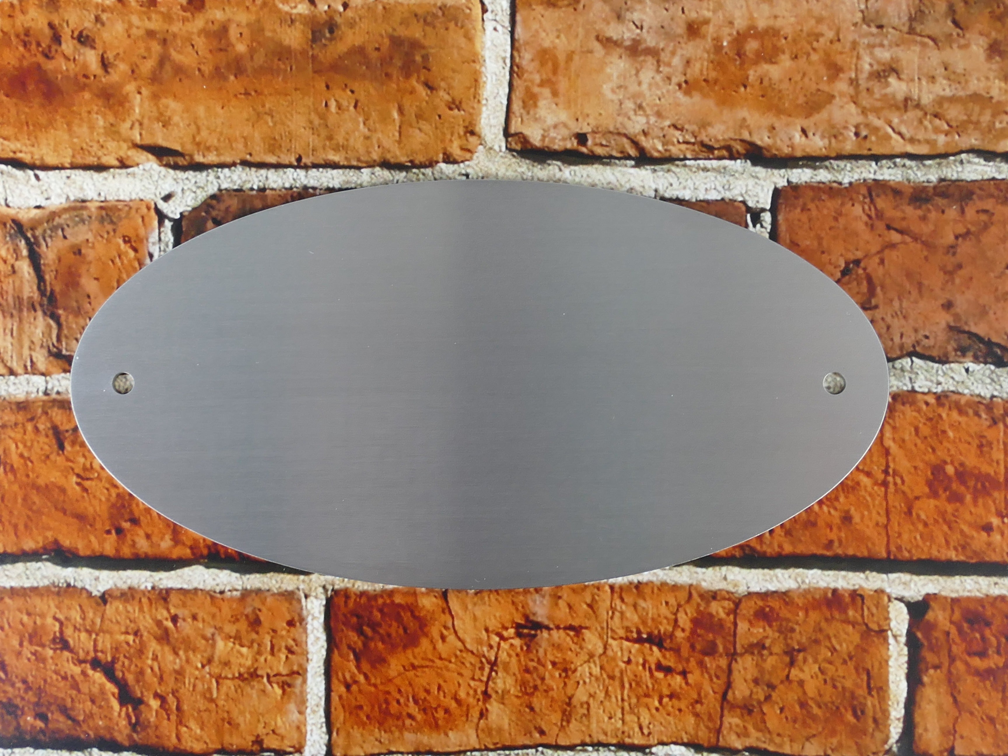 Edelstahlschild Oval Holzbankschild für Jubiläum, Geburtstag, Jahrestag, Hochzeit - Wiens3d