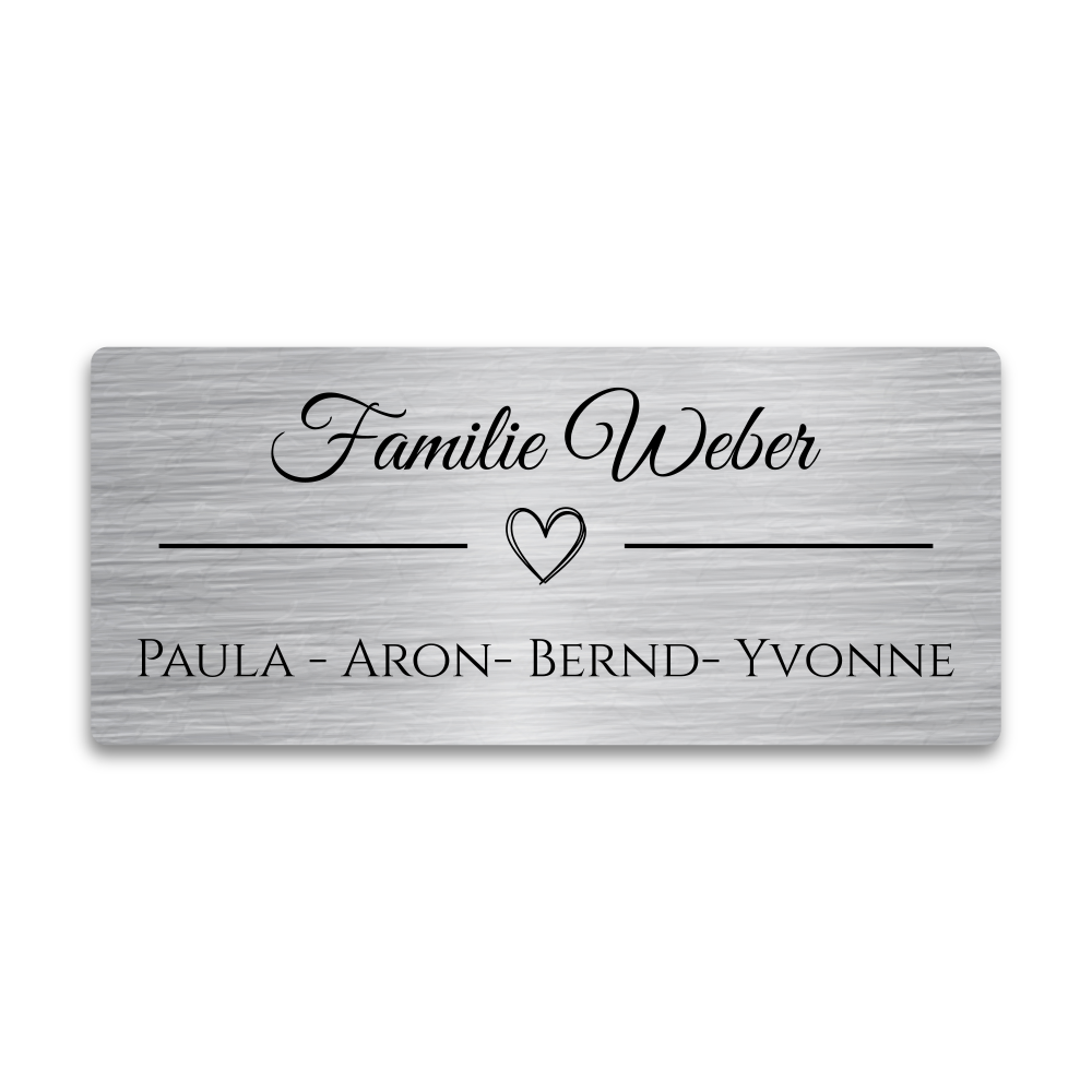 Türschild aus Edelstahl mit Herz