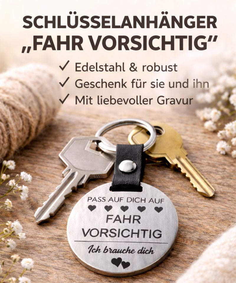 Fahr Vorsichtig Schlüsselanhänger