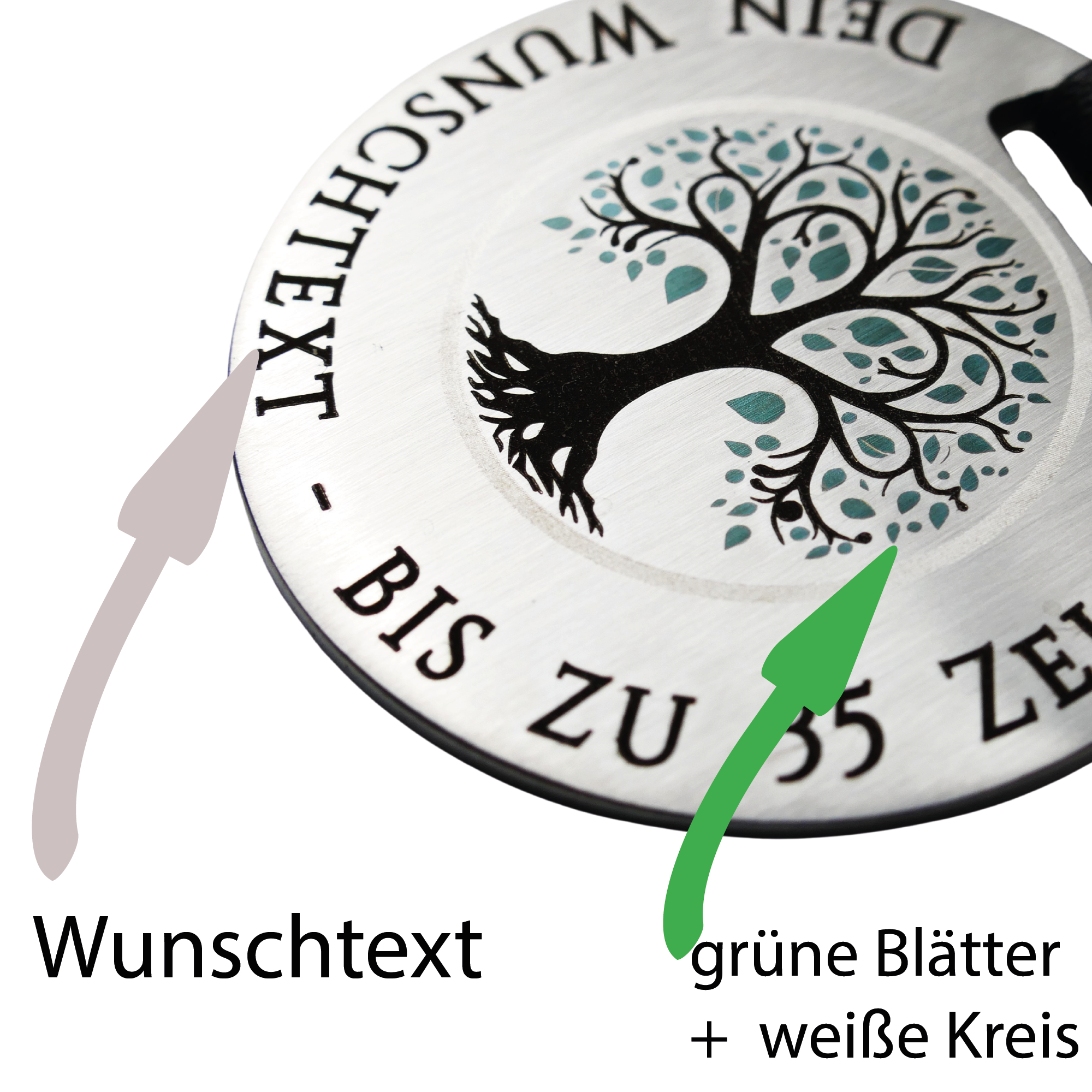 Schlüsselanhänger Lebensbaum mit Wunschtext - Wiens3d