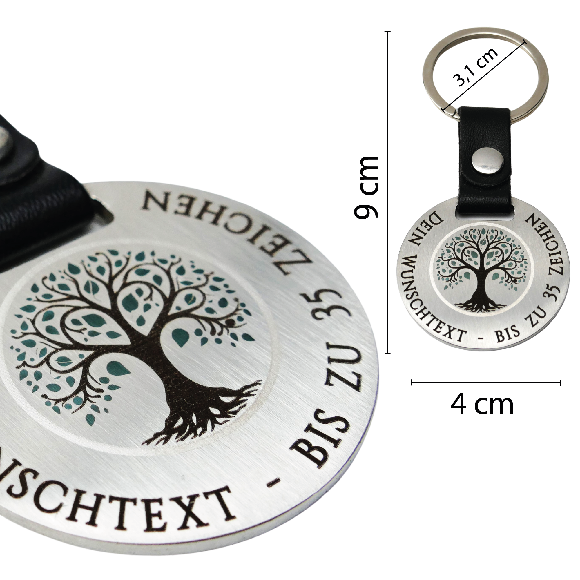 Schlüsselanhänger Lebensbaum mit Wunschtext - Wiens3d