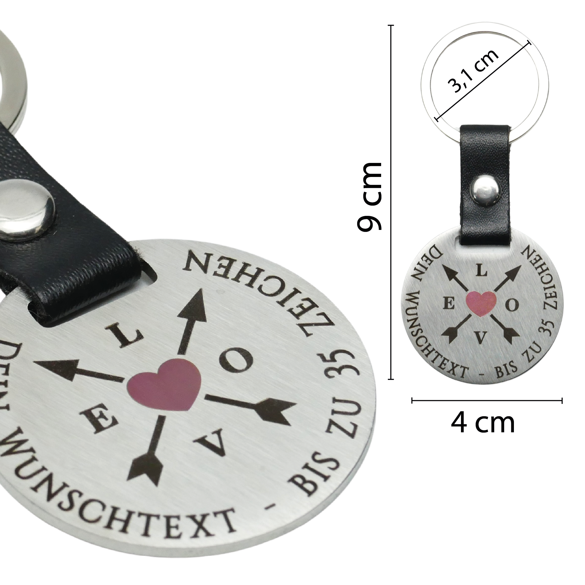 Schlüsselanhänger LOVE mit Wunschtext - Wiens3d