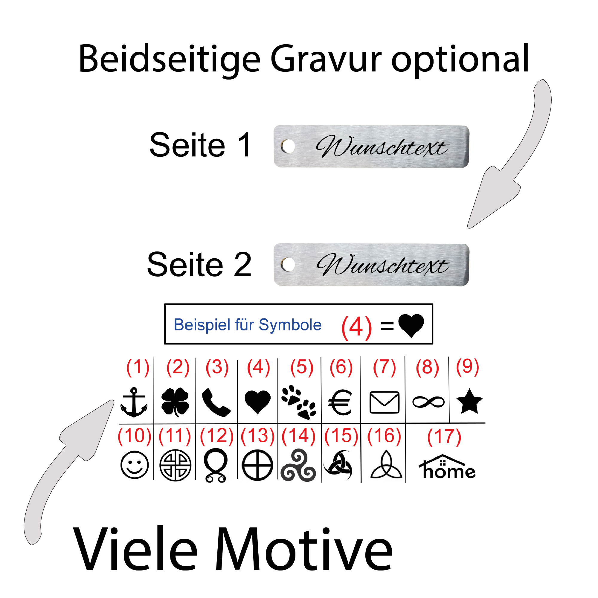 Personalisierter Schlüsselanhänger mit Gravur - Wiens3d