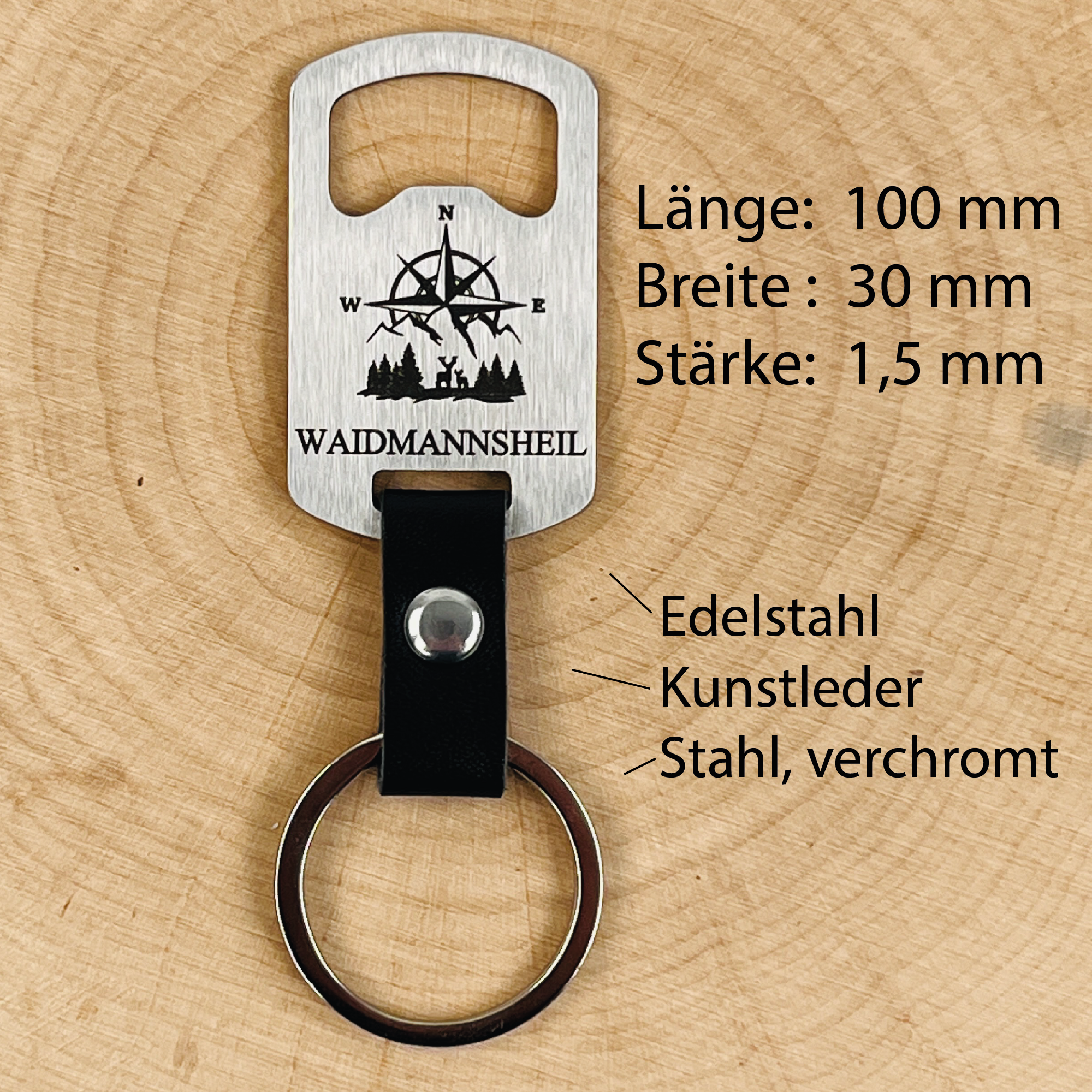 Flaschenöffner WAIDMANNSHEIL Schlüsselanhänger