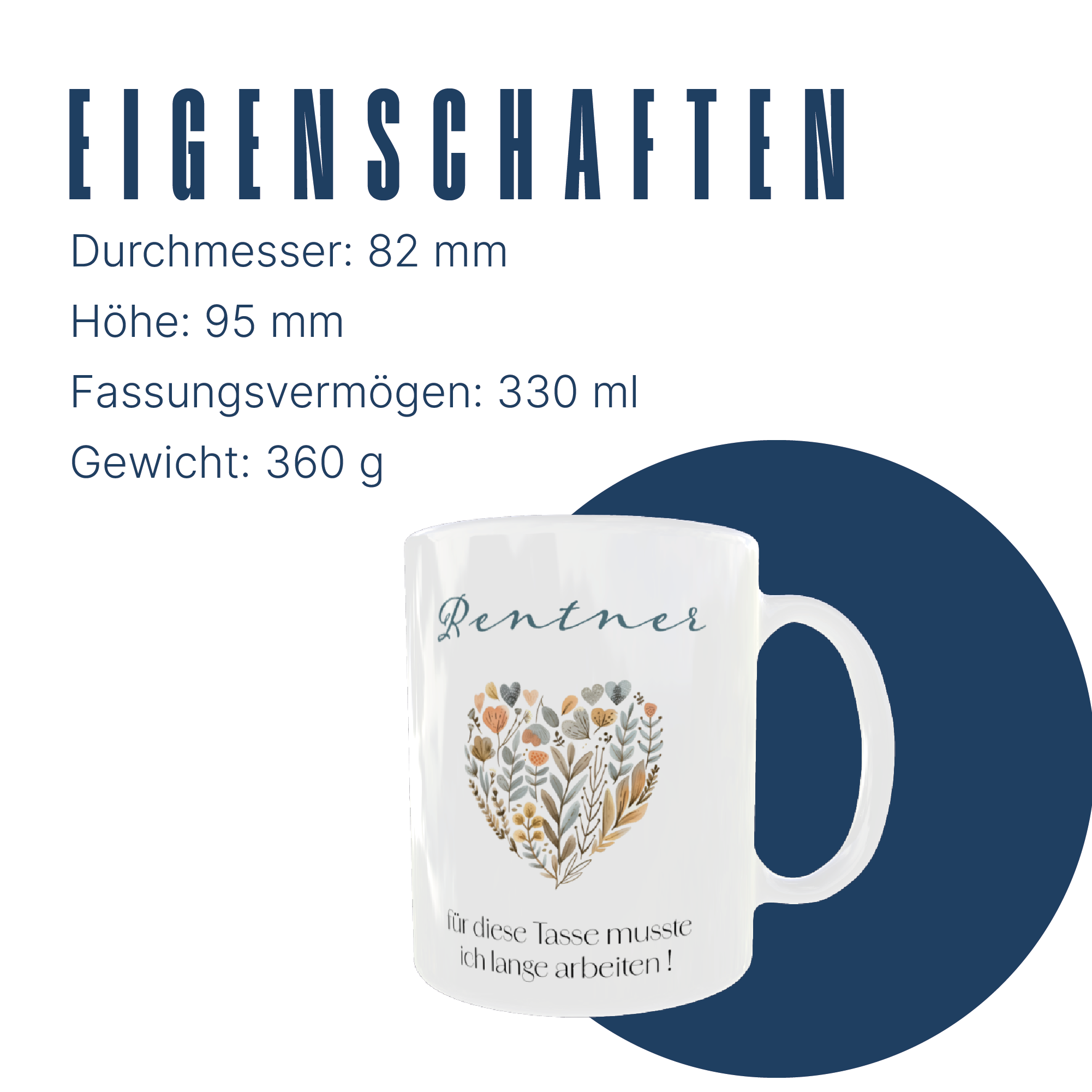 Rentner /-in Tasse - für die Tasse musste ich lange arbeiten | 330 ml - 0080 / 0080_1 - Wiens3d