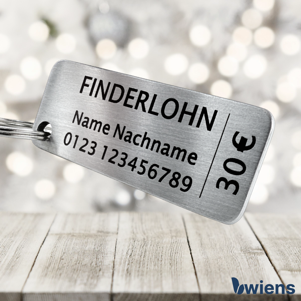 Schlüsselanhänger Finderlohn Personalisierbar