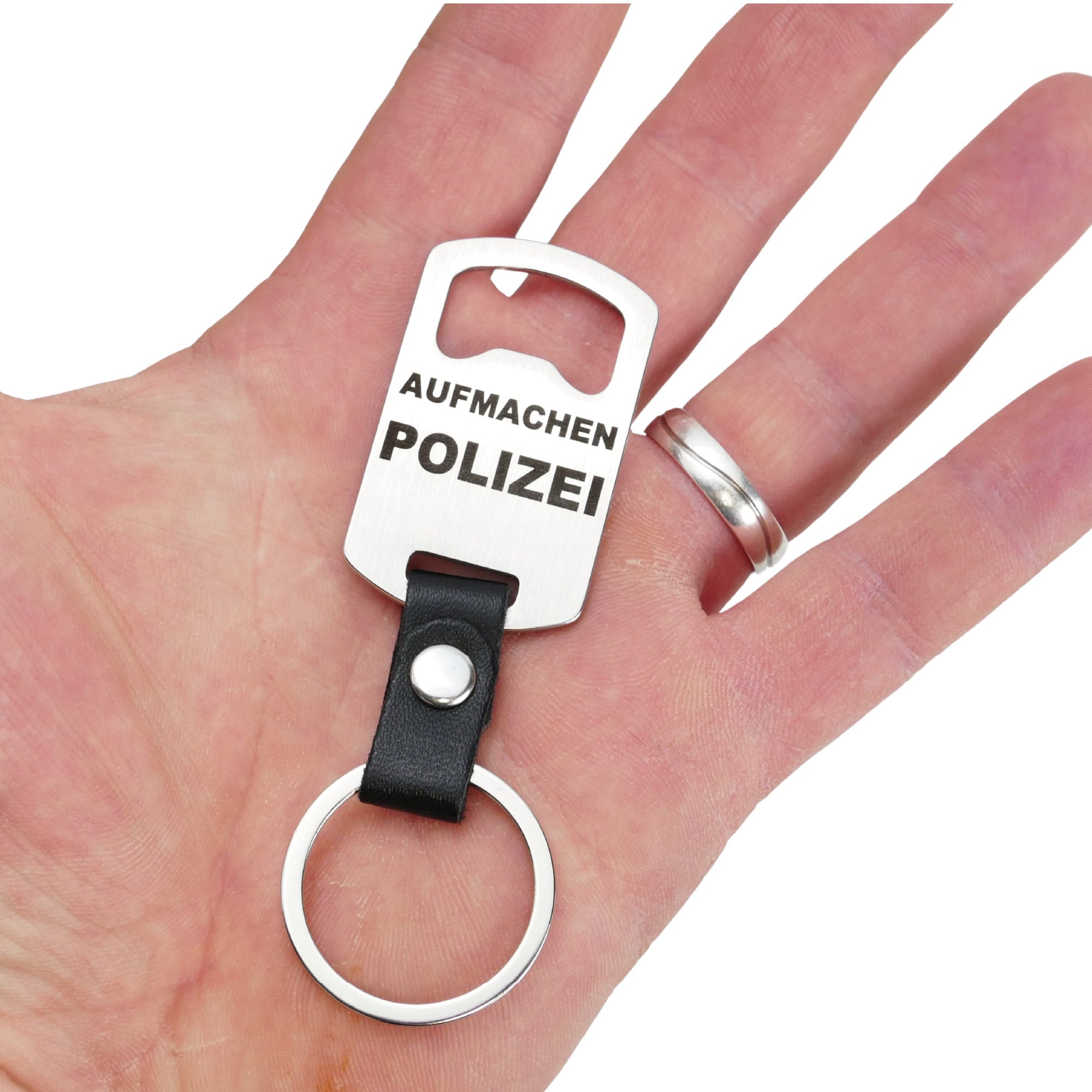 Flaschenöffner Schlüsselanhänger Viele SPRÜCHE Bieröffner Kapselheber Lustiges Geschenk für Polizei Arzt Feuerwehr Studenten uvm.