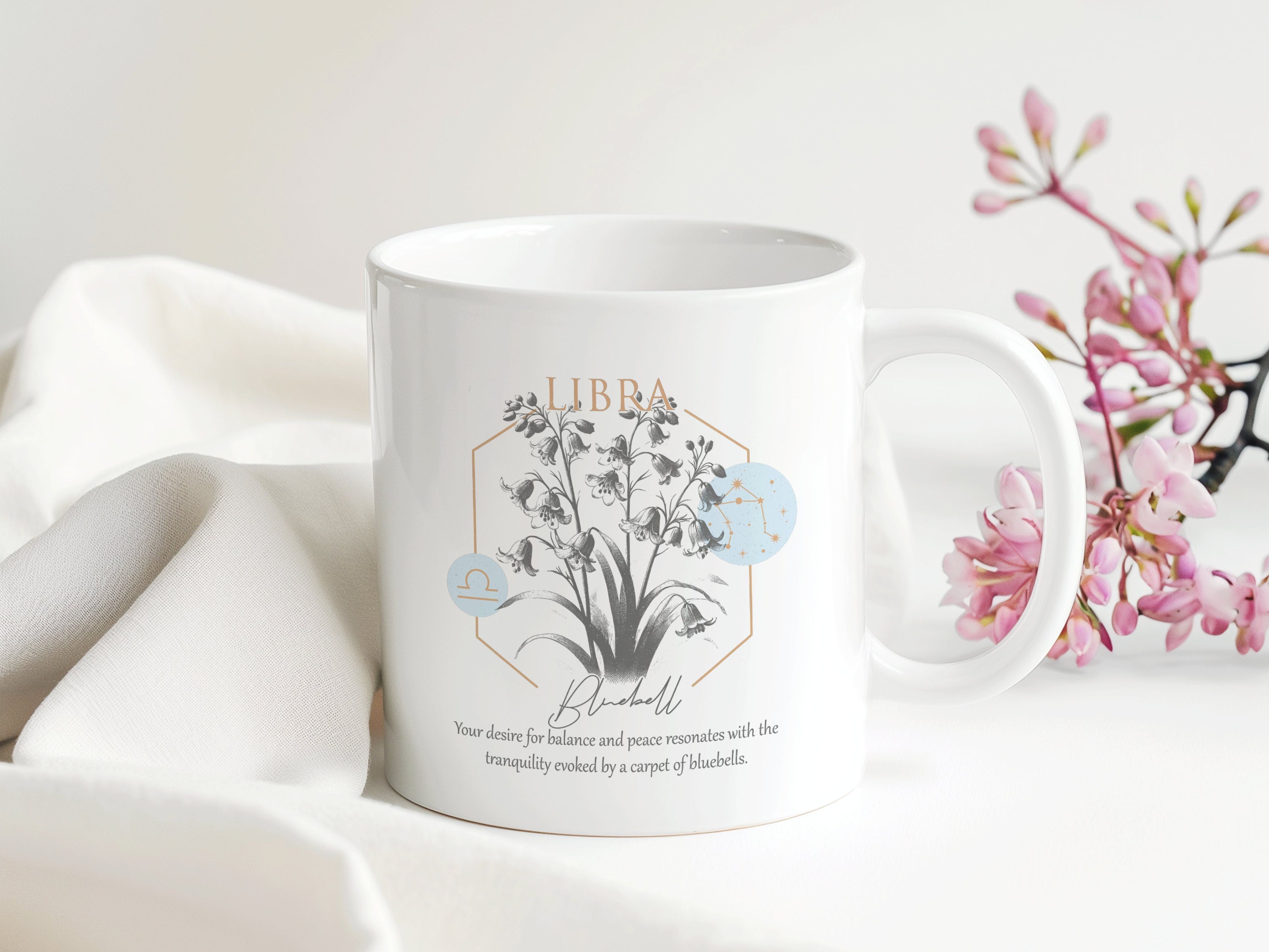 Sternzeichen Geburtsblume Tasse | Geschenk Geburtstag | 330 ml - 0116-0127