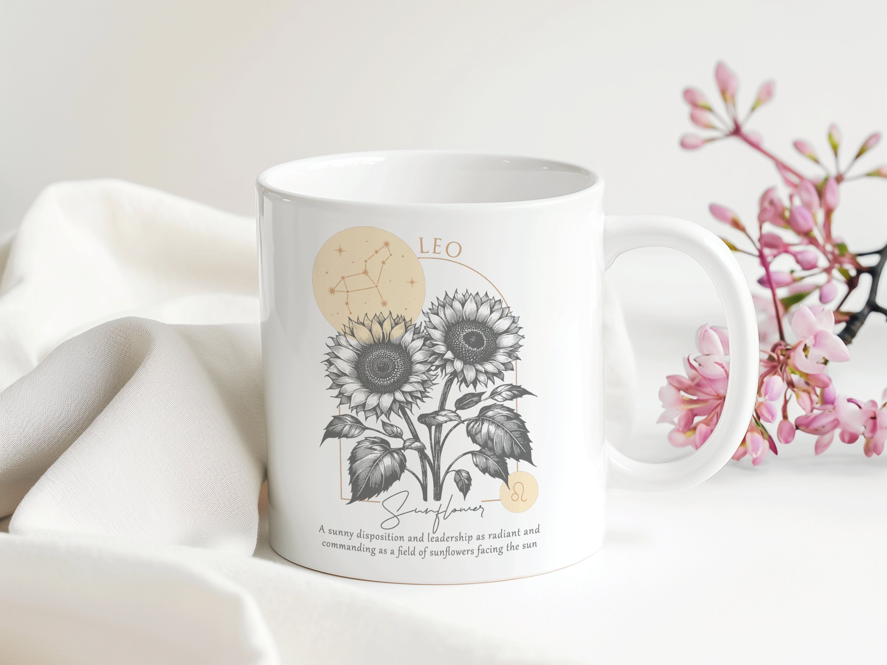 Sternzeichen Geburtsblume Tasse | Geschenk Geburtstag | 330 ml - 0116-0127