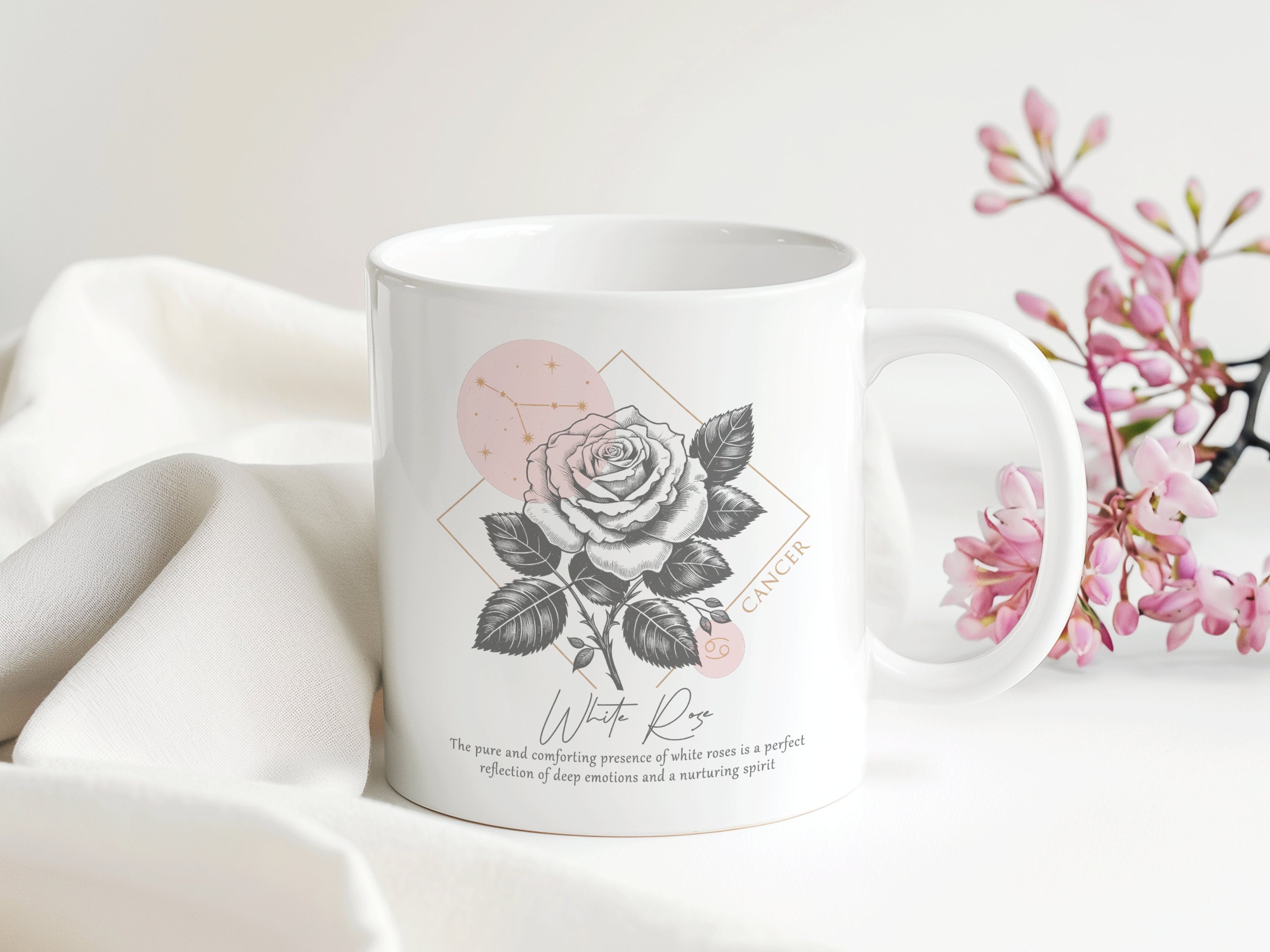 Sternzeichen Geburtsblume Tasse | Geschenk Geburtstag | 330 ml - 0116-0127