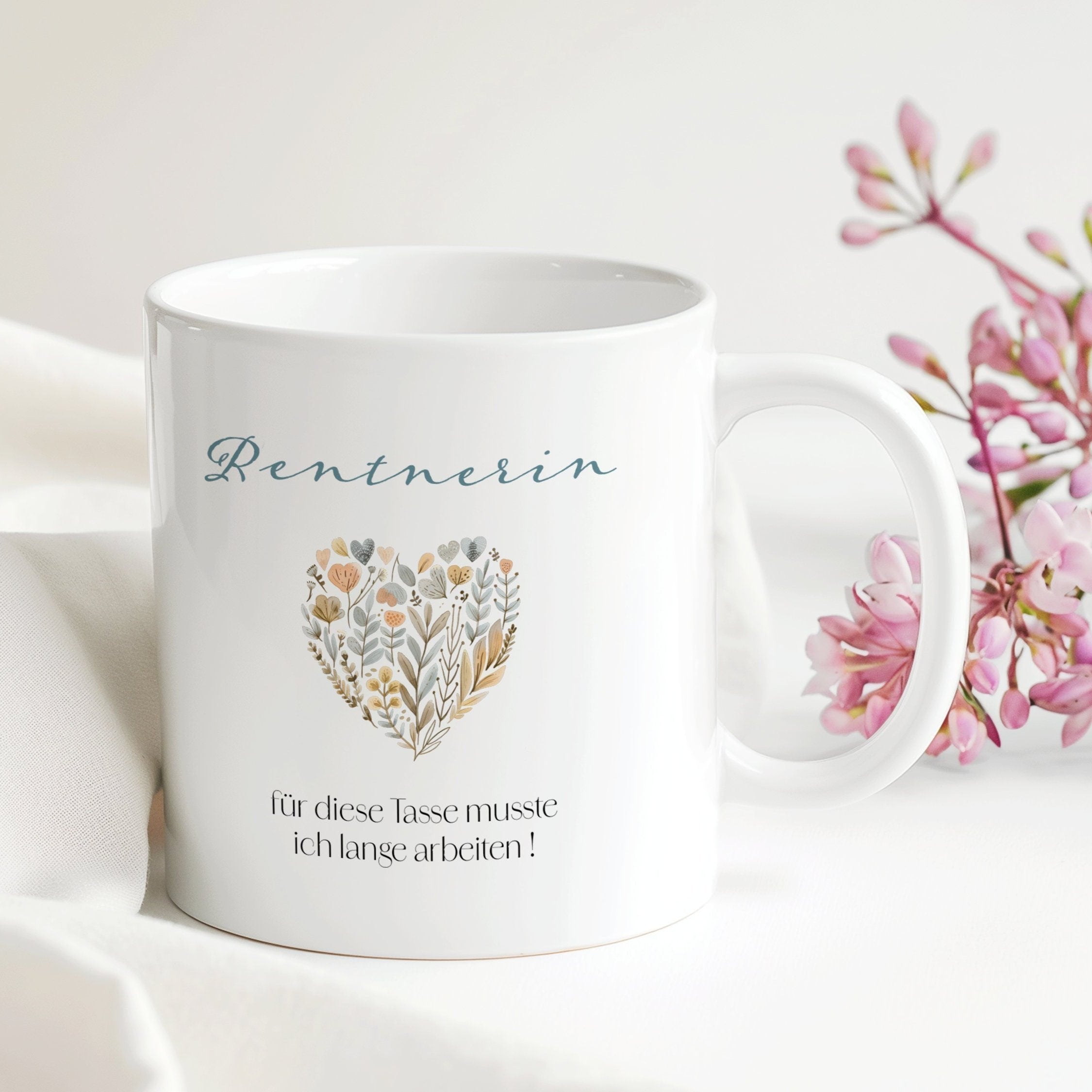 Rentner/-in Tasse - für die Tasse musste ich lange arbeiten | Geschenk Rente Geburtstag Weihnachten Ostern | 330 ml - 0080 / 0080_1