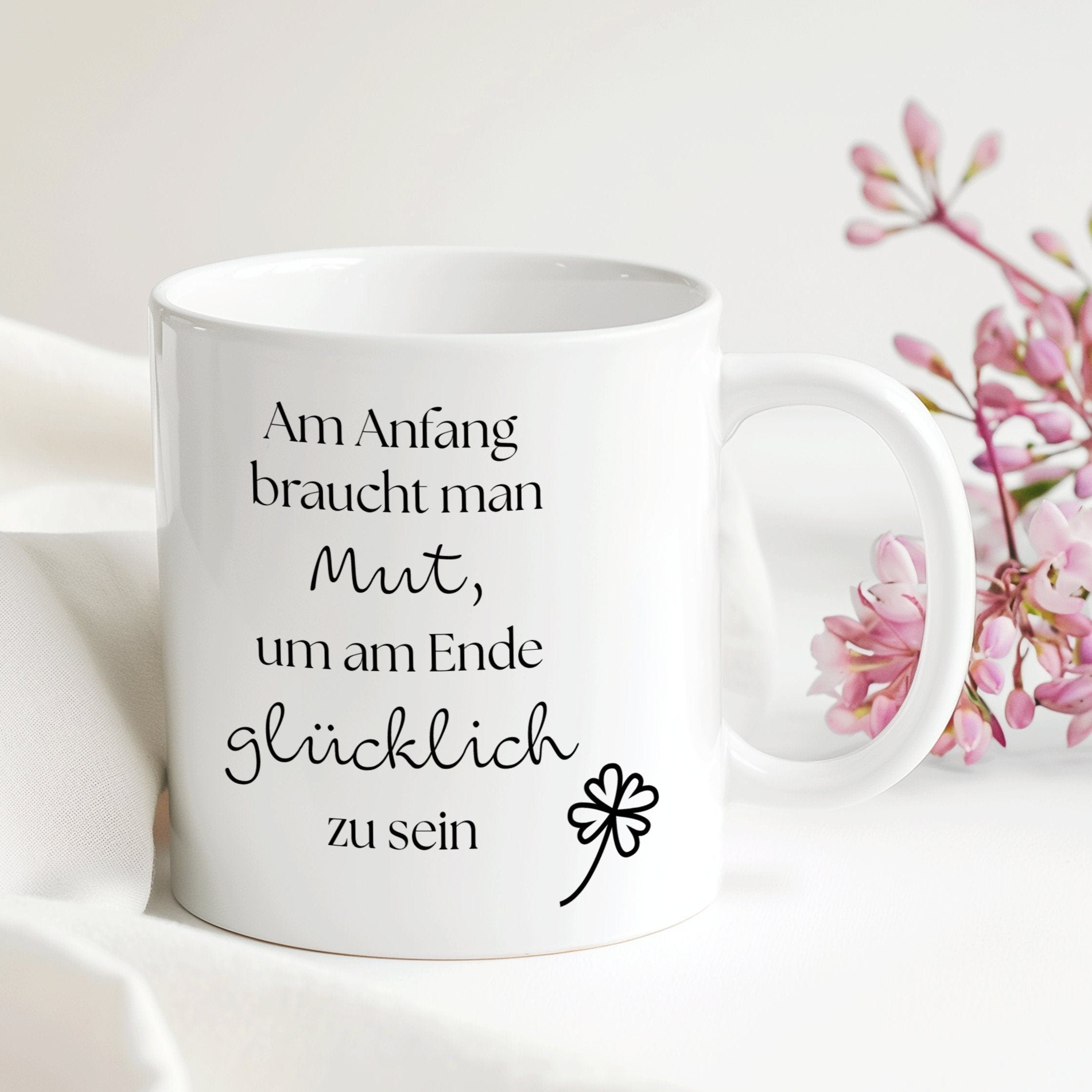 Spruch Tasse Mut| Kaffeetasse | Weihnachten Vatertag Geburtstag Geschenk Arbeit | 330 ml - 0163