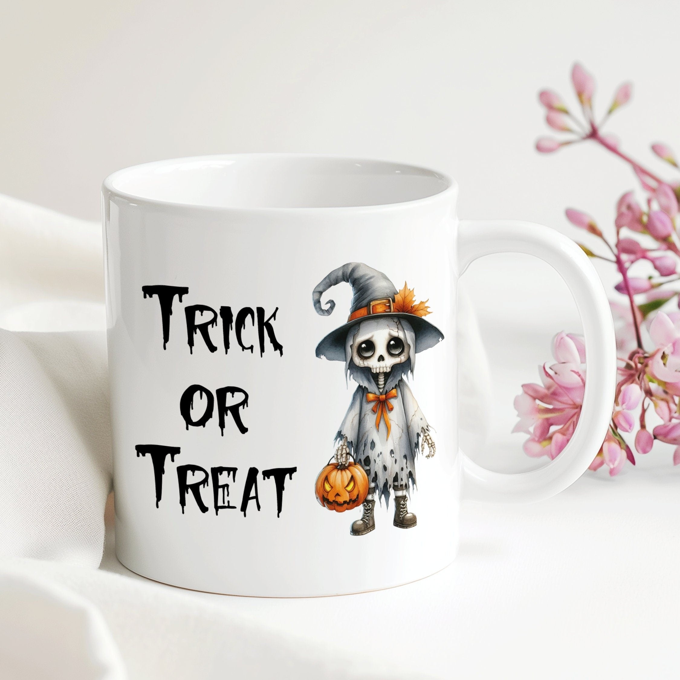 Tasse Halloween Skelett | Trick or Treat | Geschenk Halloween Geburtstag | 330 ml - 0220