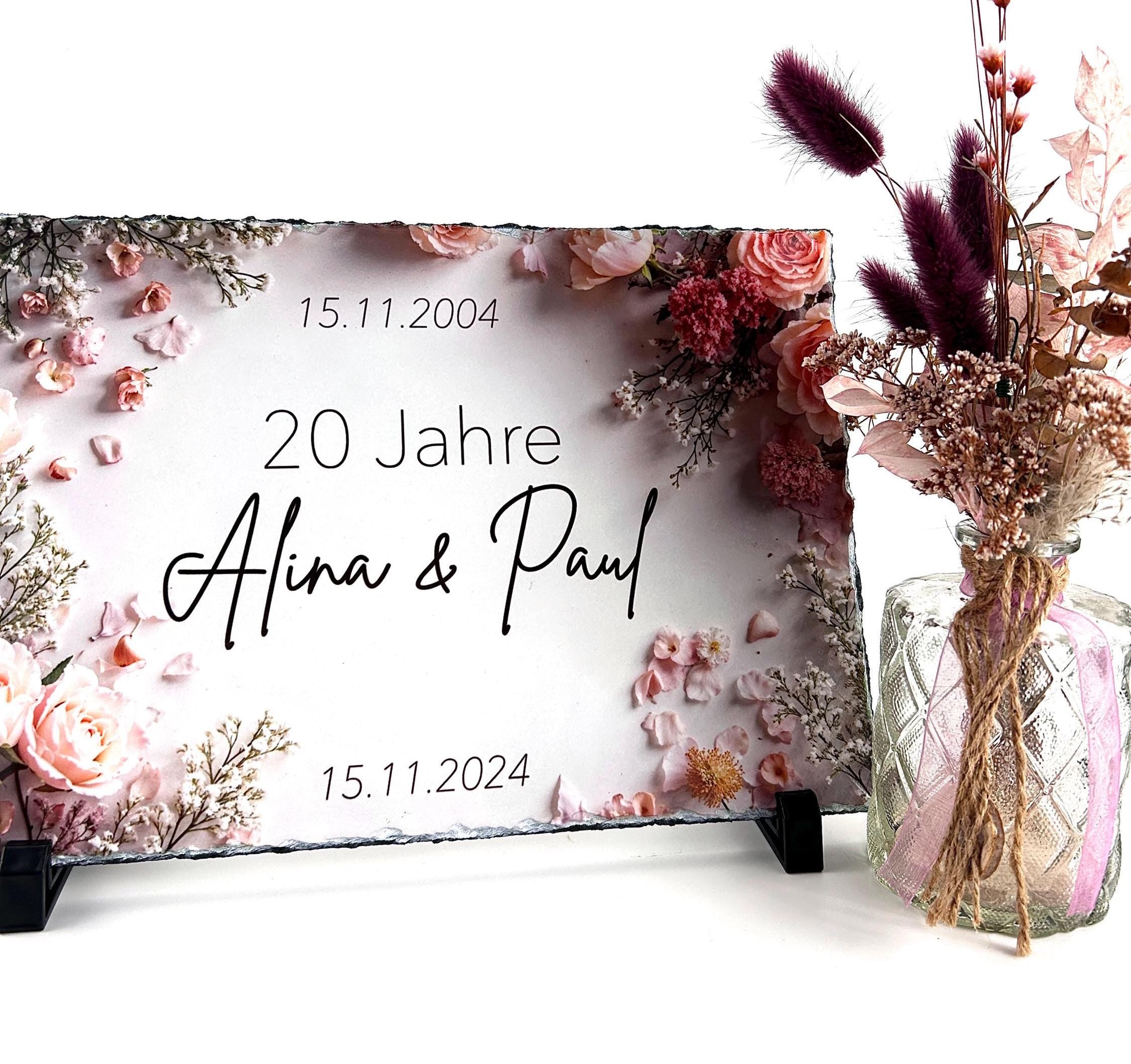 Schieferplatte Individuell Bedruckt | 30cm x 20cm | Hochzeitsgeschenk zum Jahrestag | Jubiläum