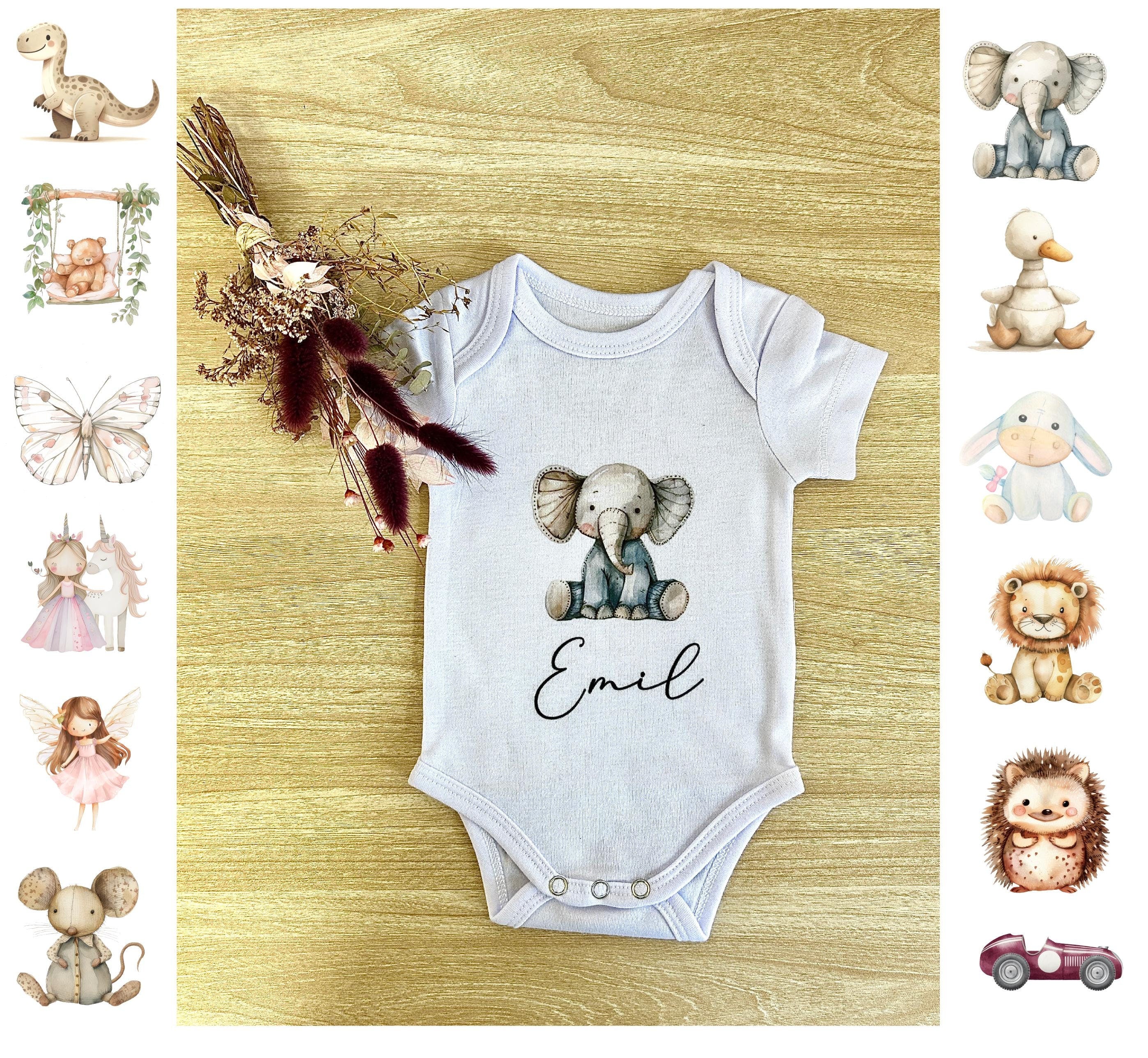 Body Kurzarm Personalisiert mit vielen Motiven Mädchen Junge | Geschenk zur Geburt | Babyparty | 0008