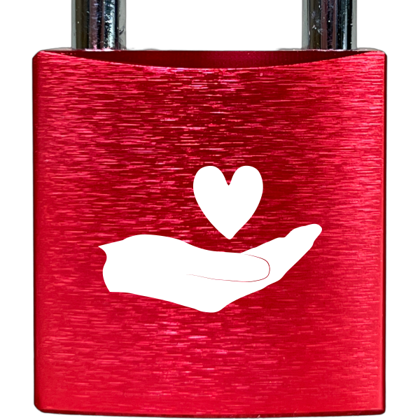 Liebesschloss Rot mit Gravur - Wiens3d