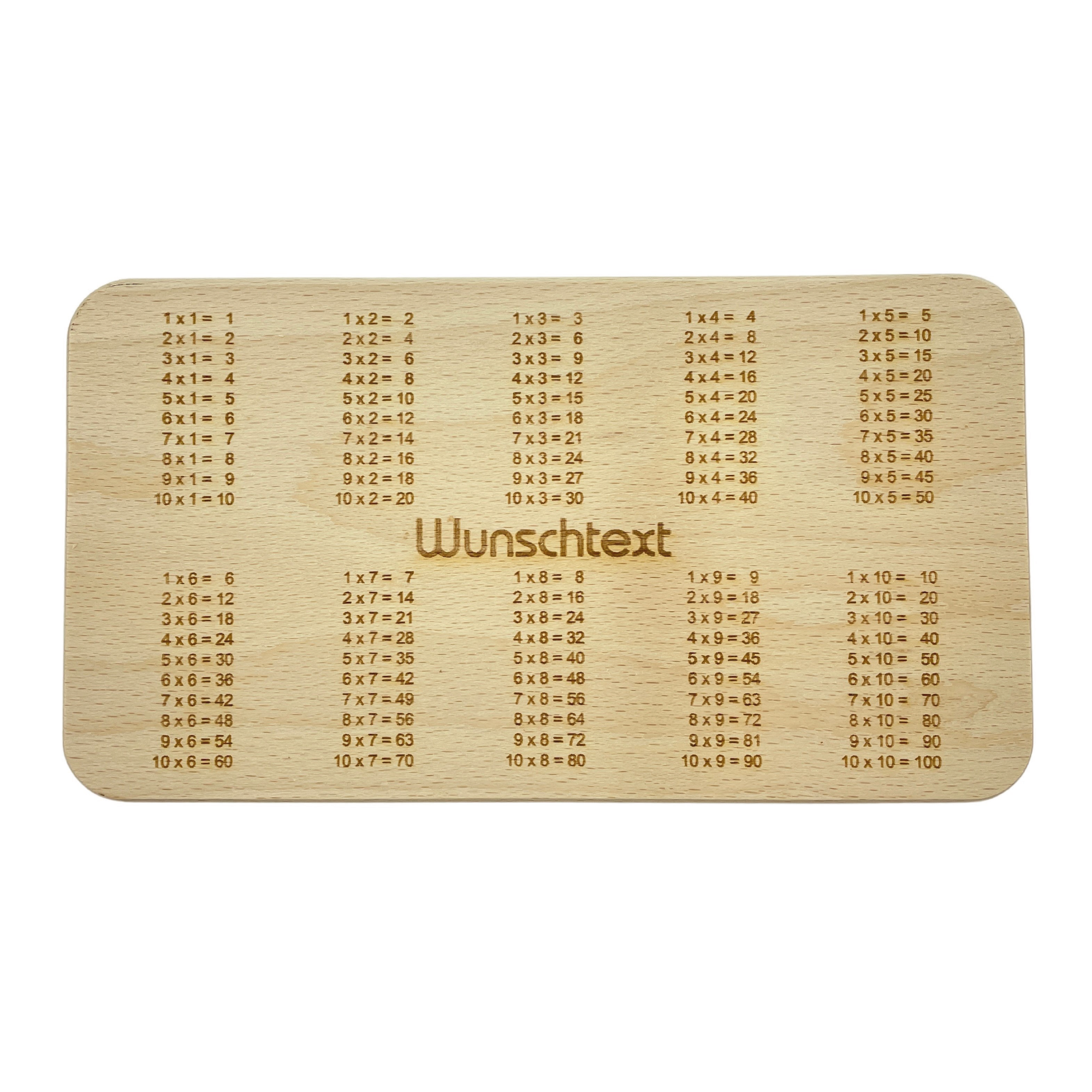 Frühstücksbrett Das kleine 1x1 | Schneidebrett aus Buche | Schneidebrettchen - Wiens3d