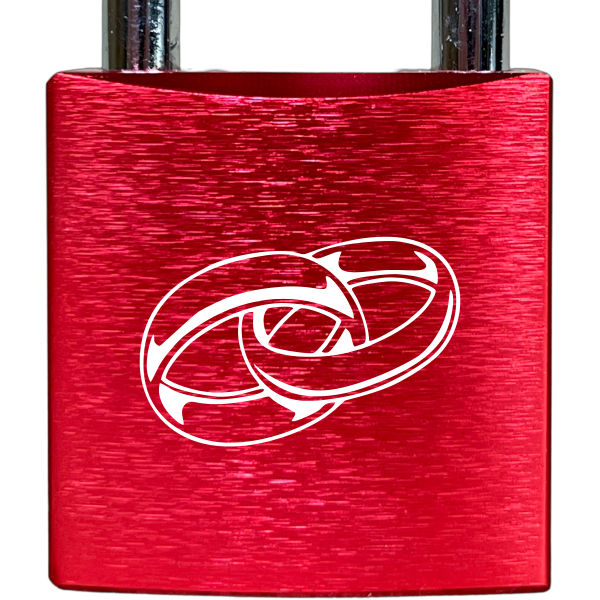 Liebesschloss Rot mit Gravur - Wiens3d