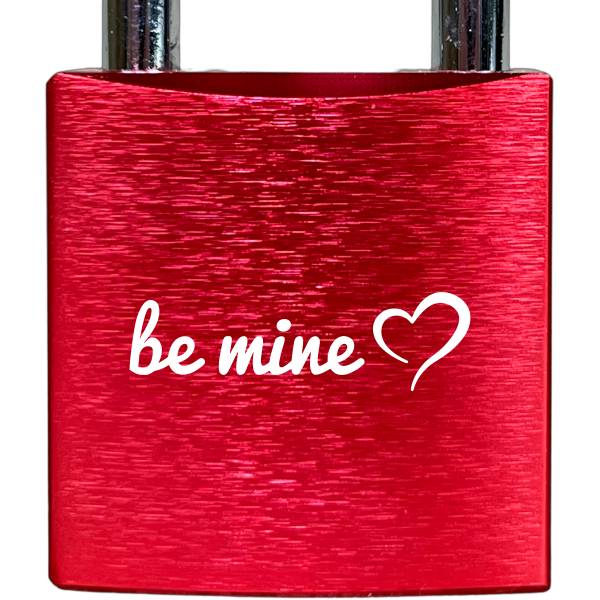 Liebesschloss Rot mit Gravur - Wiens3d