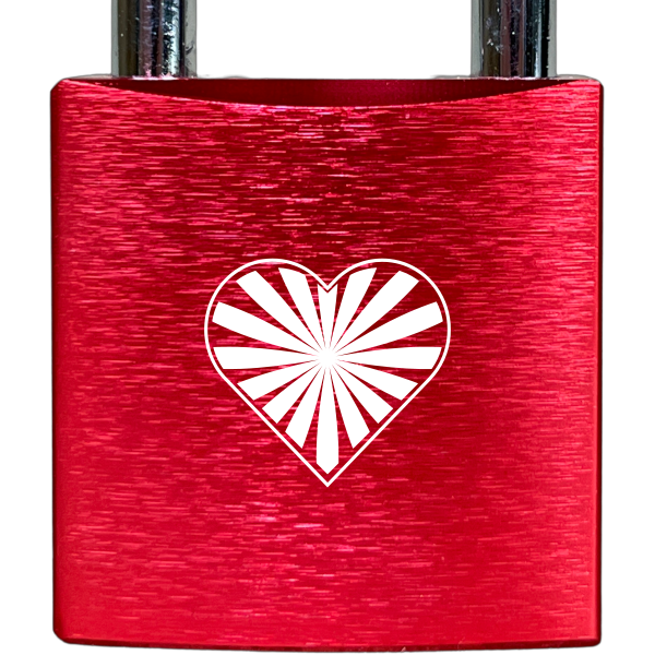 Liebesschloss Rot mit Gravur - Wiens3d