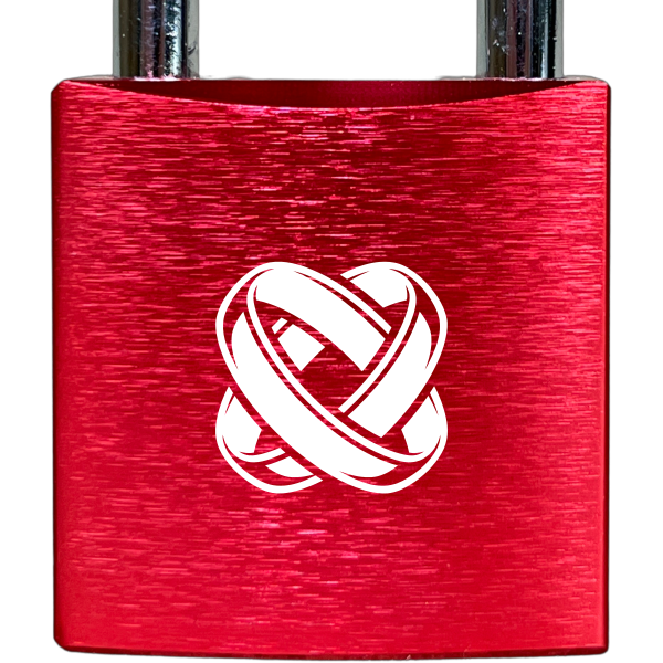 Liebesschloss Rot mit Gravur - Wiens3d