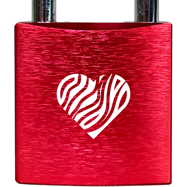 Liebesschloss Rot mit Gravur - Wiens3d