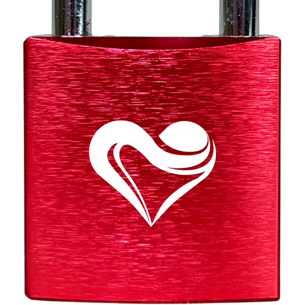 Liebesschloss Rot mit Gravur - Wiens3d