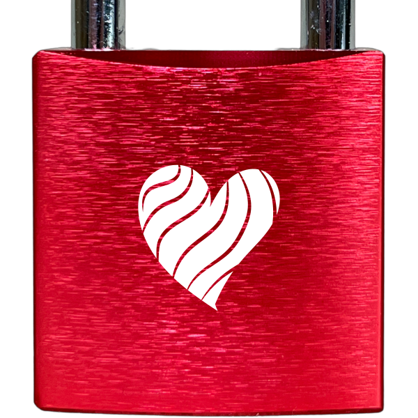 Liebesschloss Rot mit Gravur - Wiens3d