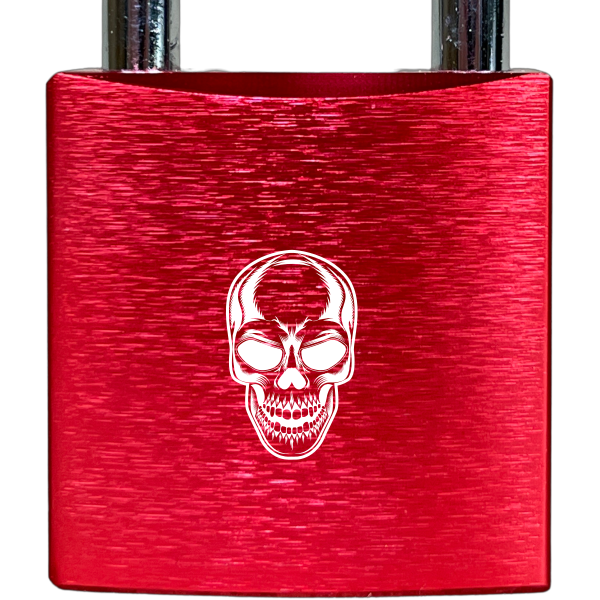 Liebesschloss Rot mit Gravur - Wiens3d