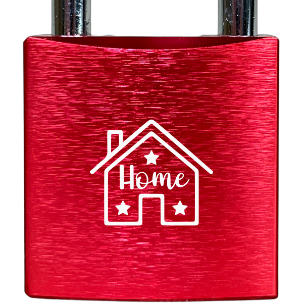 Liebesschloss Rot mit Gravur - Wiens3d