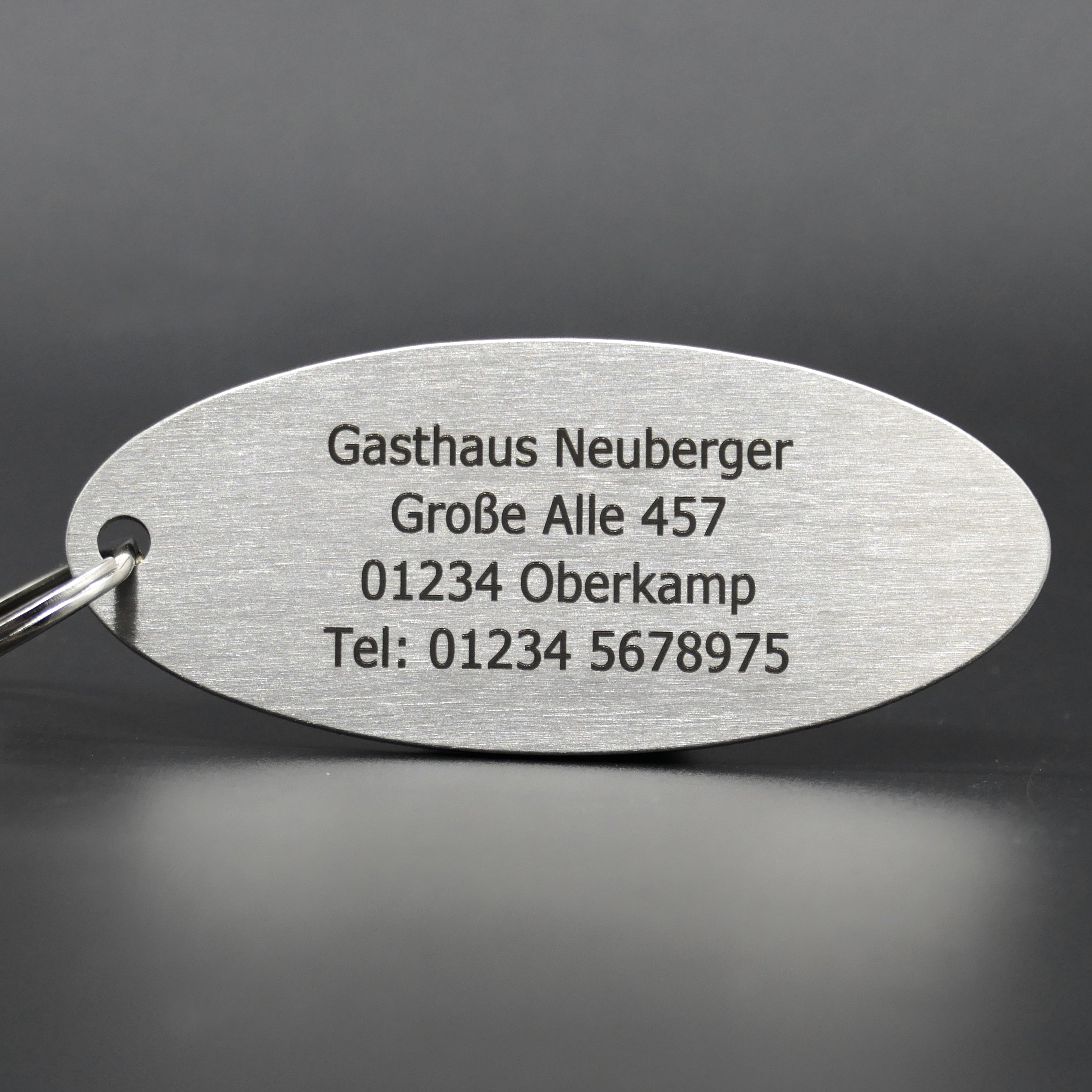 Schlüsselanhänger mit Gravur OVAL - Wiens3d