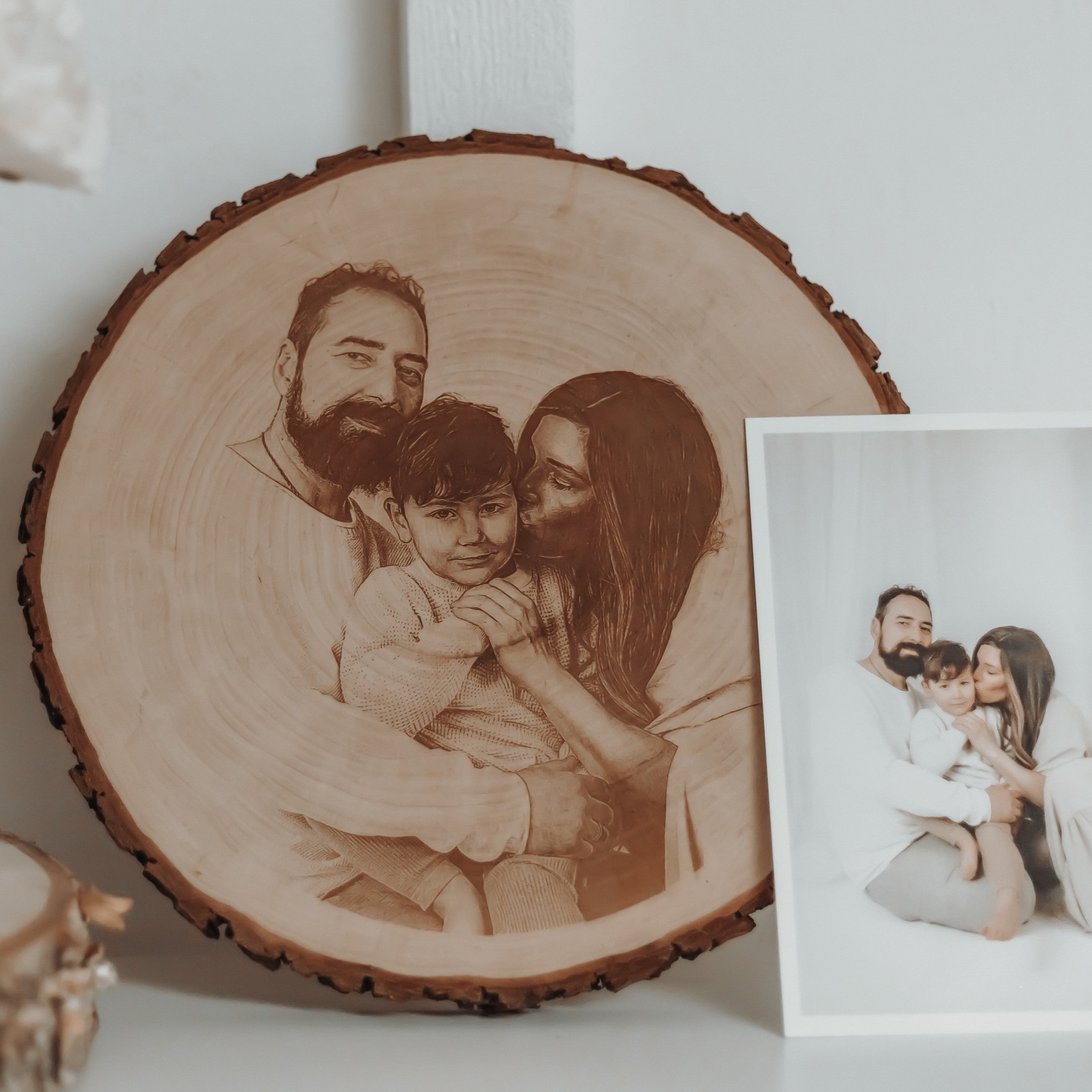 Baumscheibe mit Fotogravur | Erle - Wiens3d