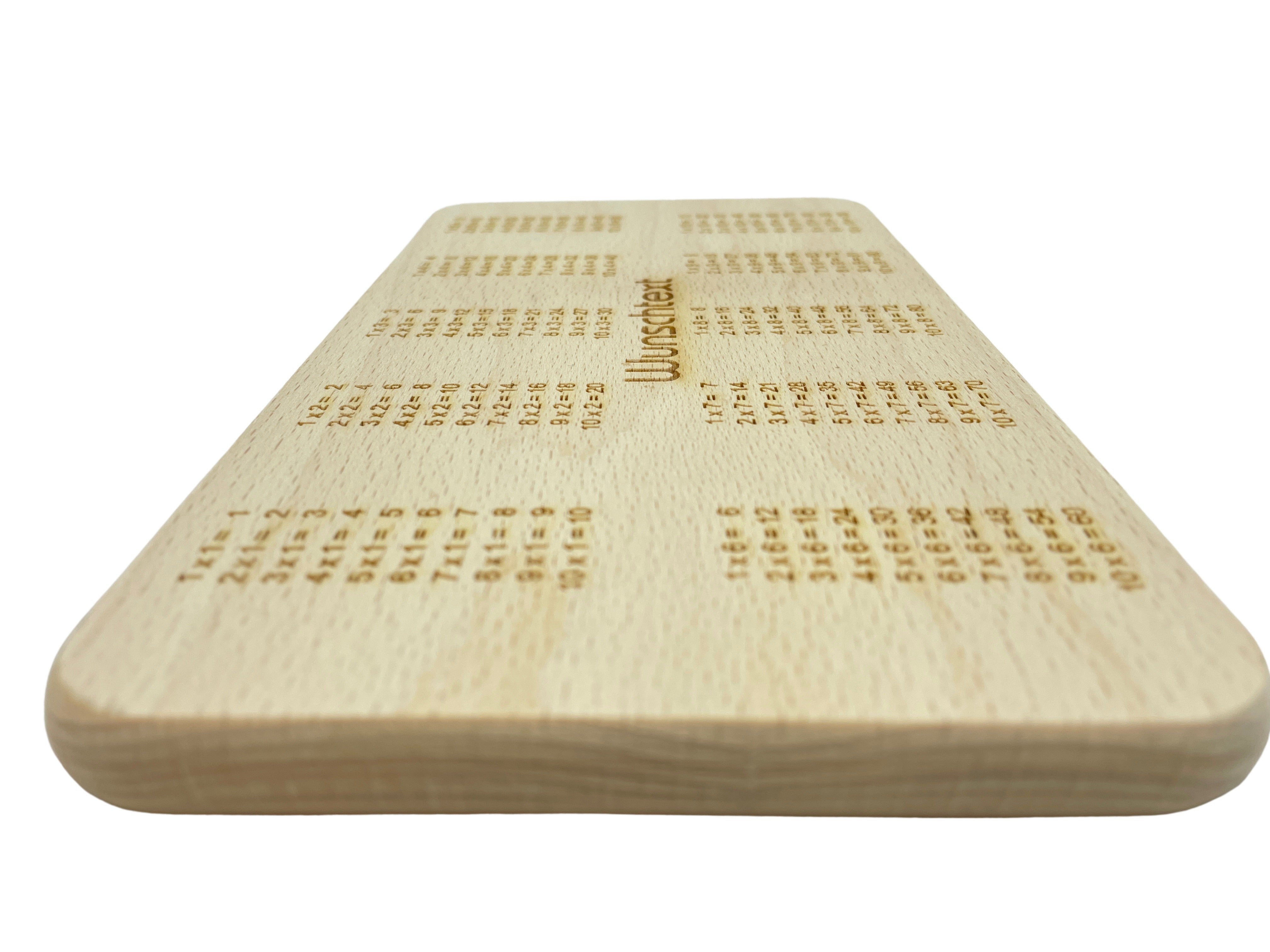 Frühstücksbrett Das kleine 1x1 | Schneidebrett aus Buche | Schneidebrettchen - Wiens3d