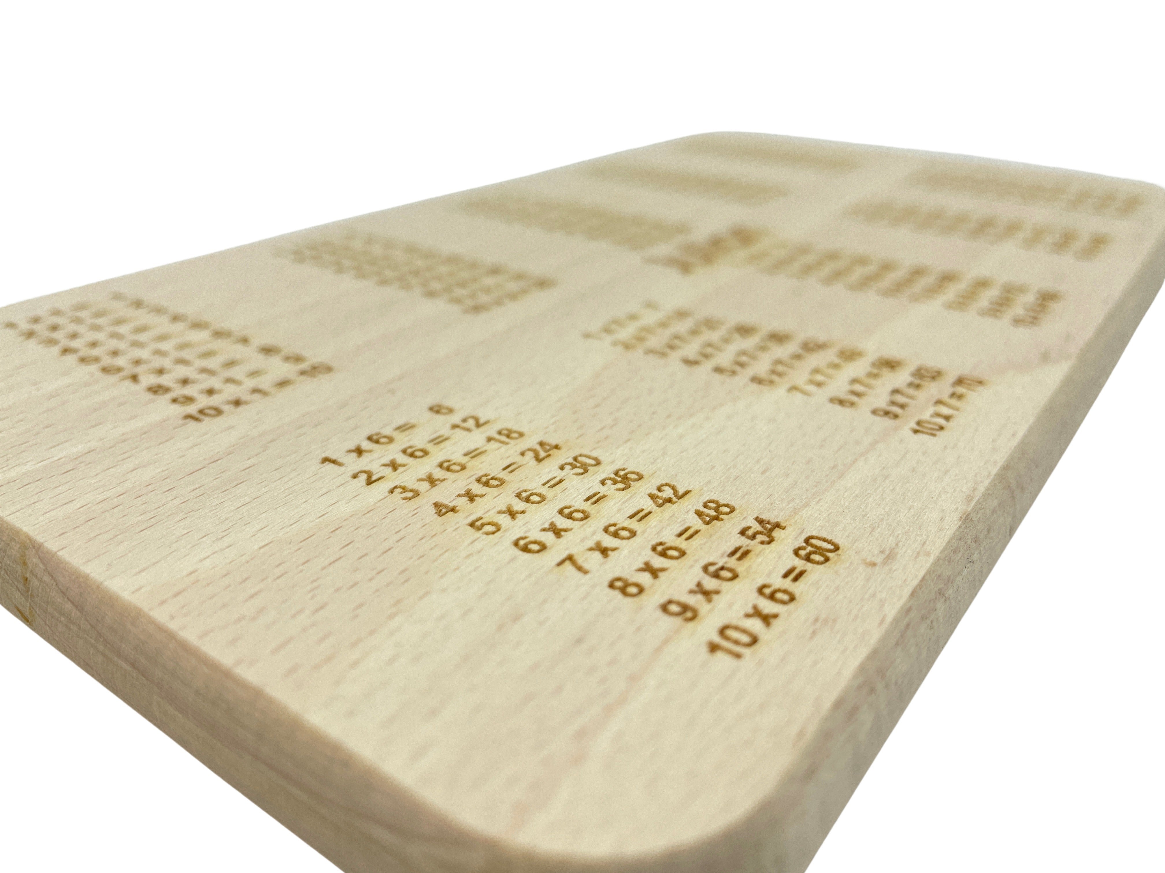 Frühstücksbrett Das kleine 1x1 | Schneidebrett aus Buche | Schneidebrettchen - Wiens3d