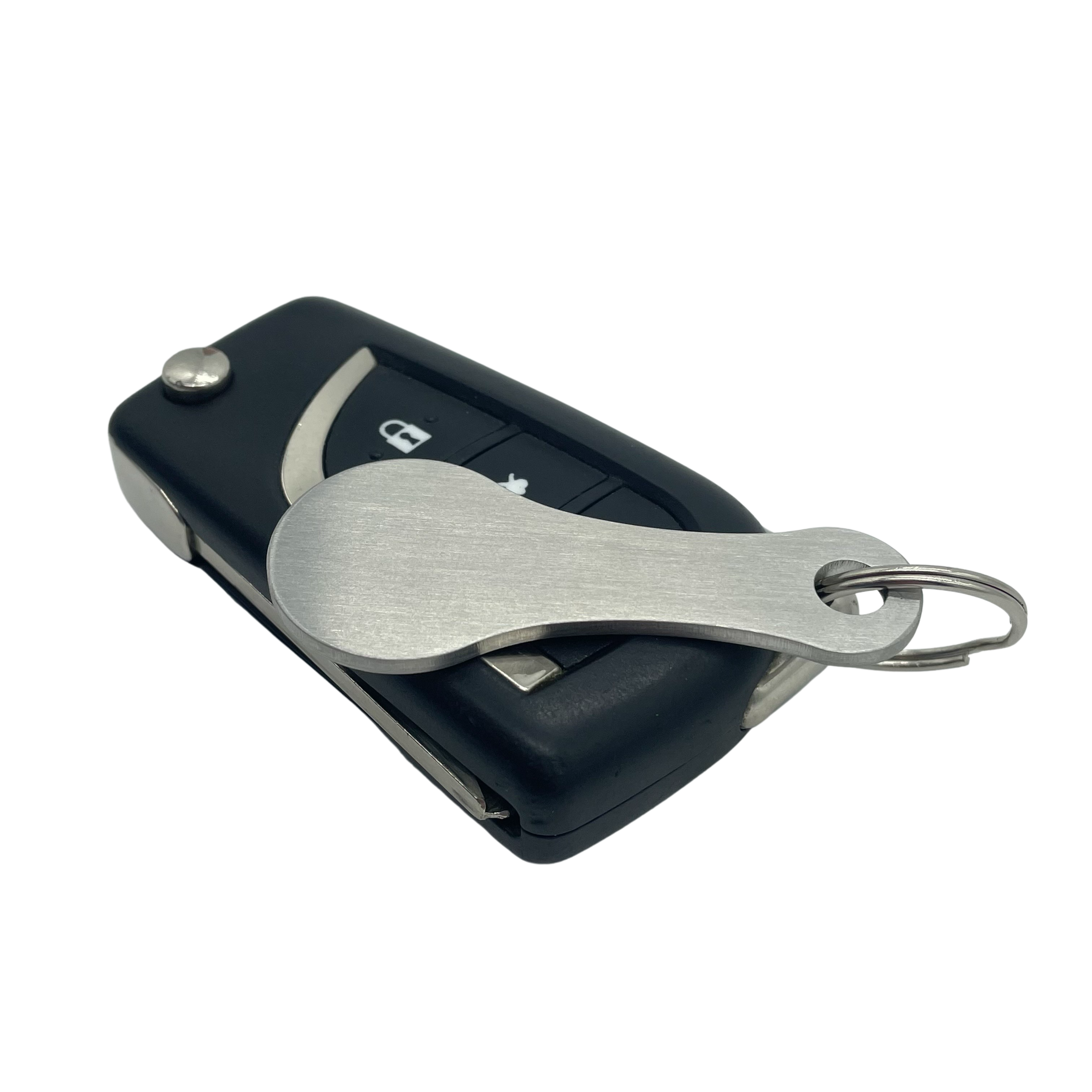 Einkaufswagenlöser mit Gravur - Personalisierbarer Einkaufschip aus Edelstahl - Wiens3d