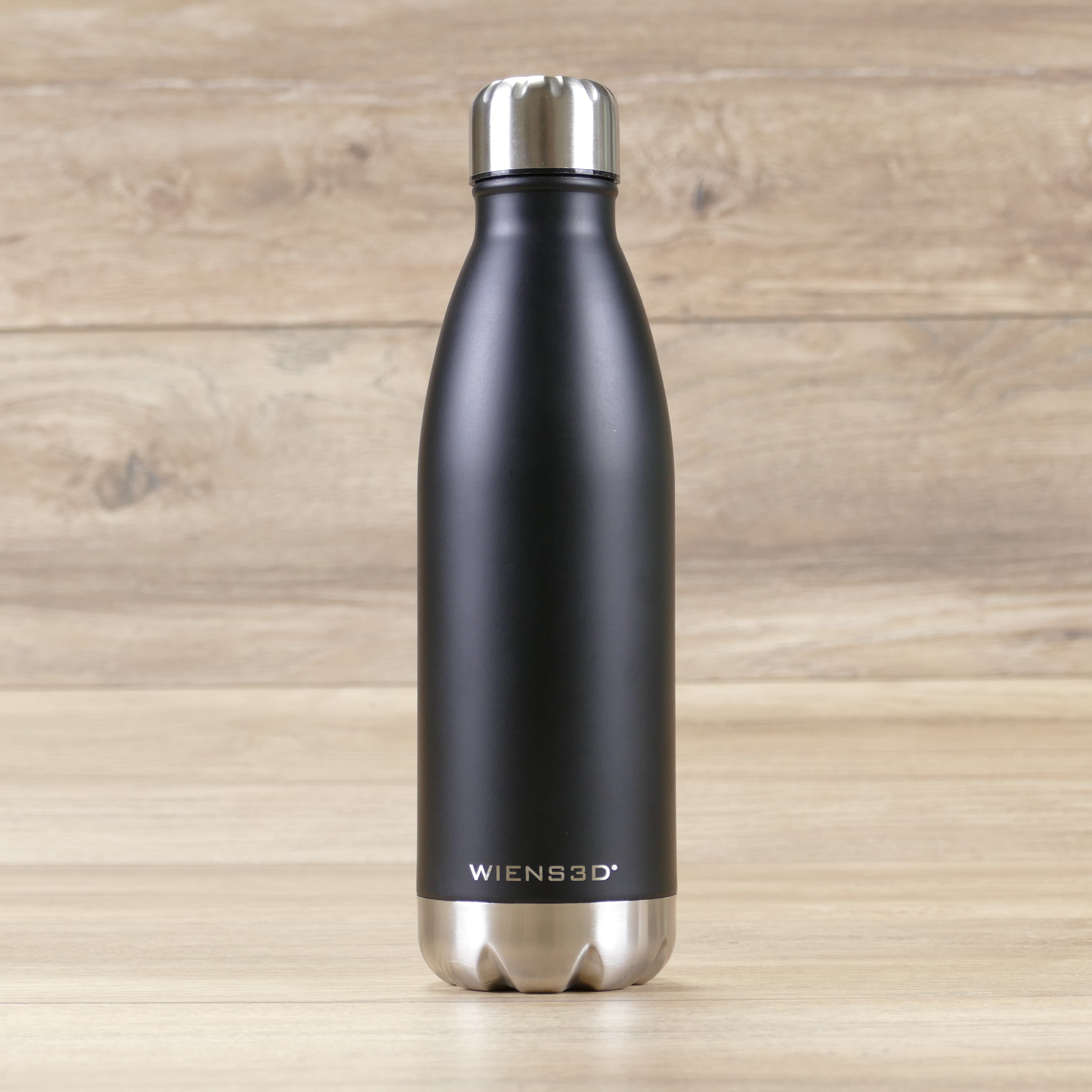 Flasche Edelstahl 500ml Schwarz - Wiens3d