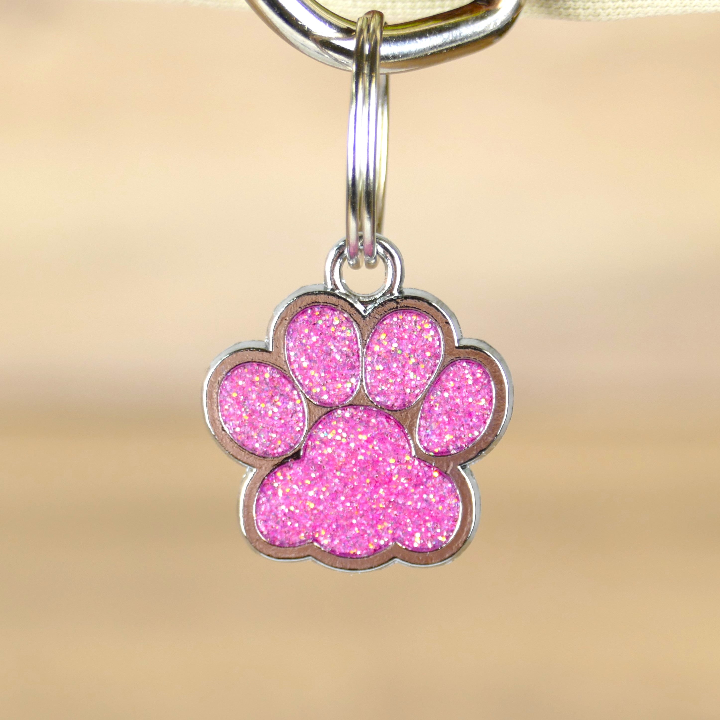 Hundemarke Pfote Pink mit Gravur - Wiens3d