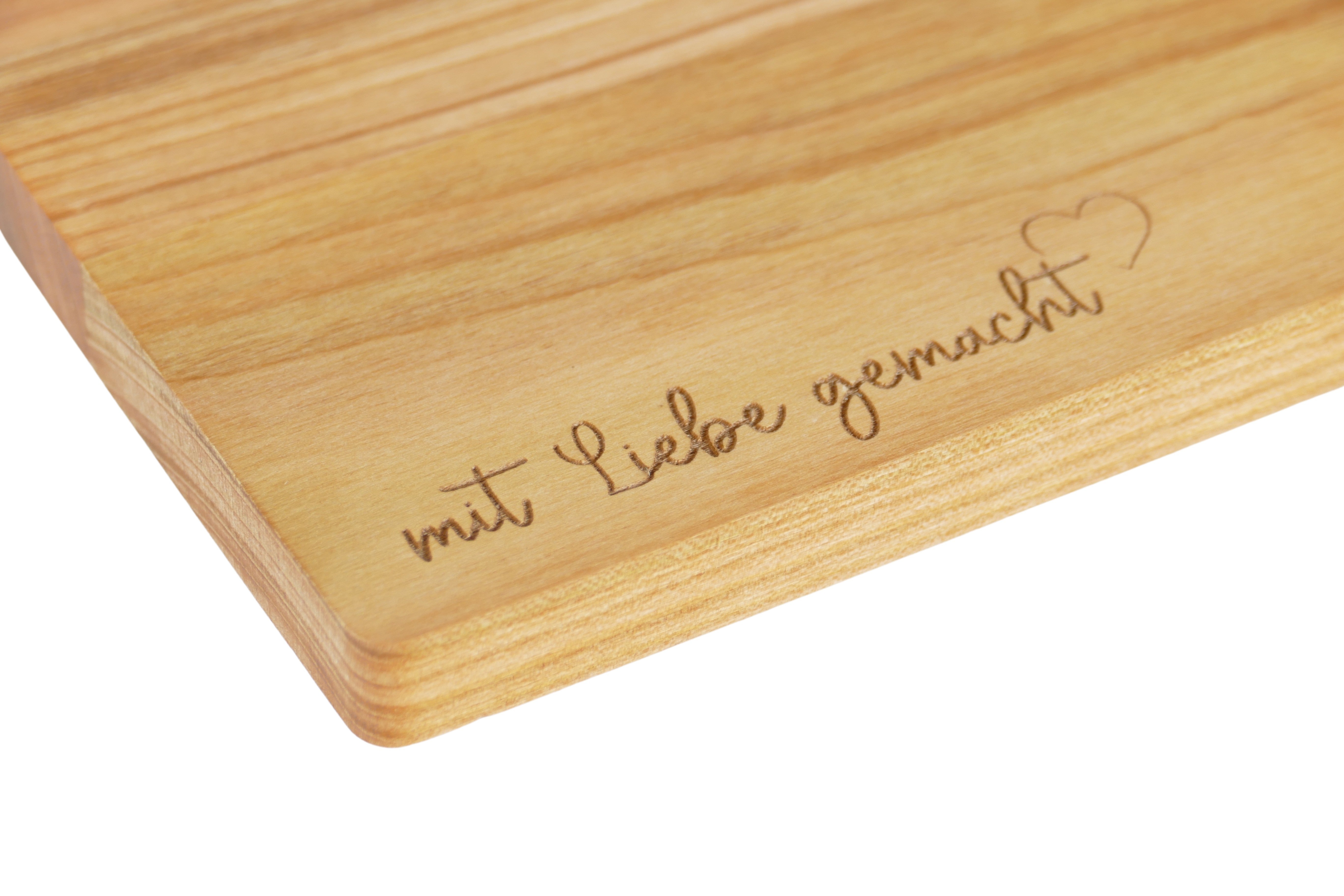- mit Liebe gemacht - Schneidebrett mit Griff aus Kirsche Holz - Wiens3d