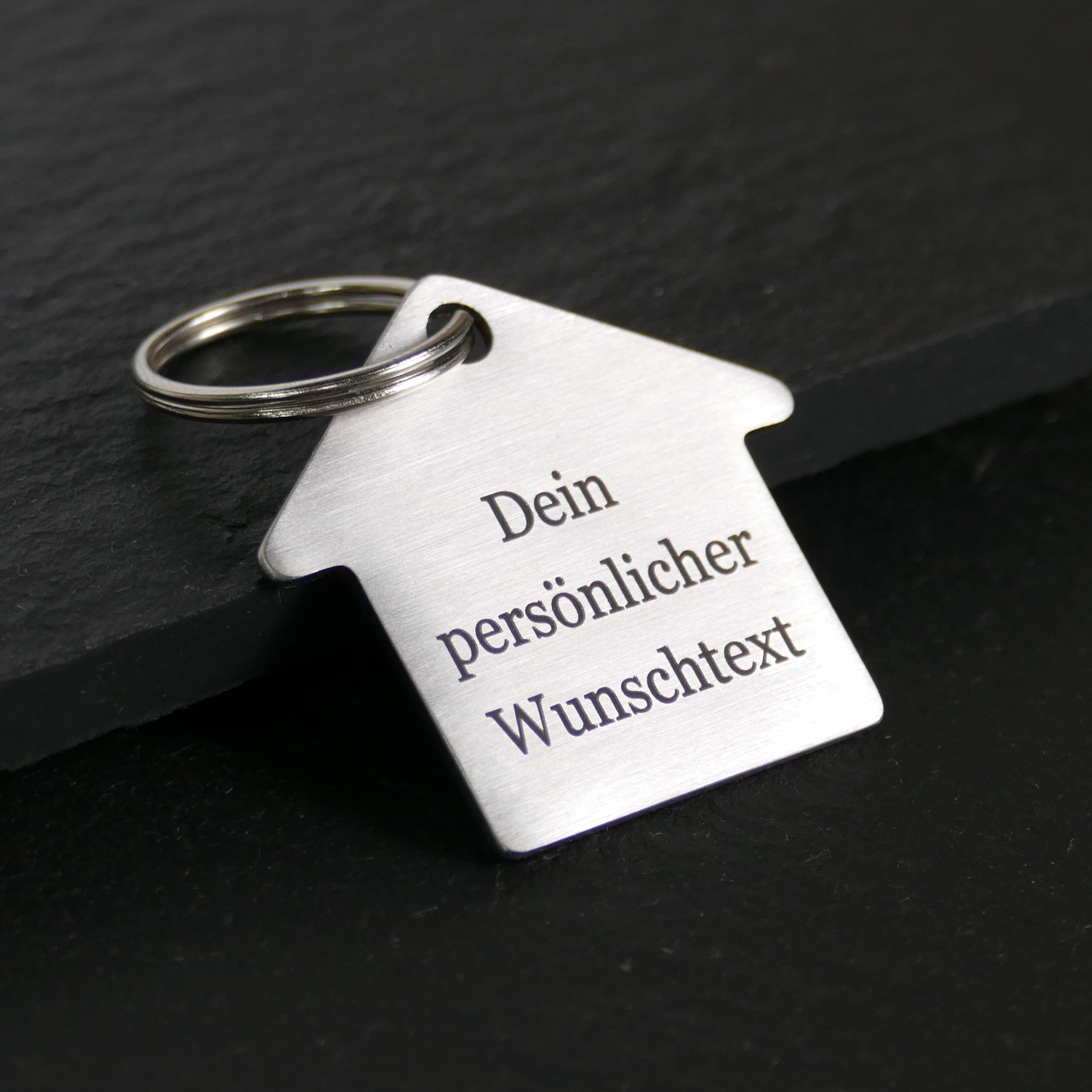 Schlüsselanhänger Haus mit Gravur - Wiens3d