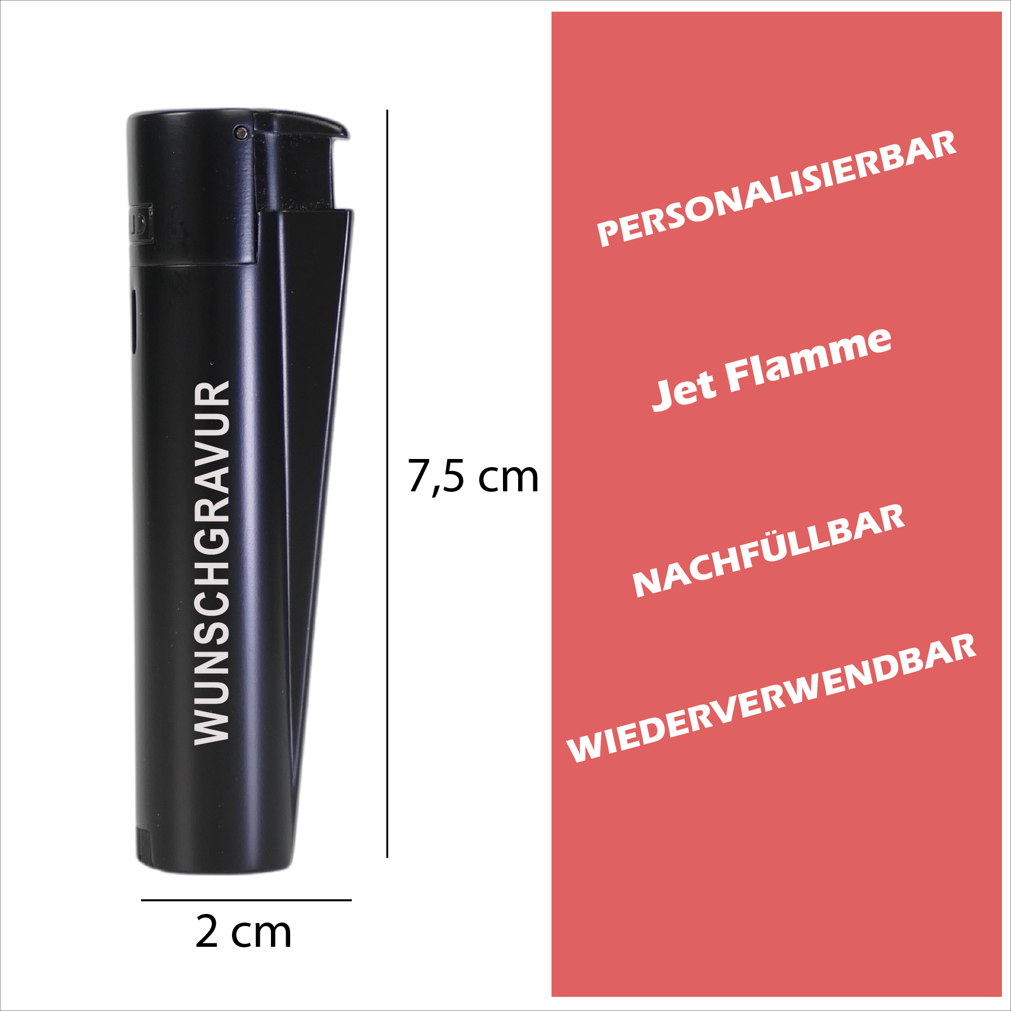 Clipper Personalisiert Schwarz - Wiens3d