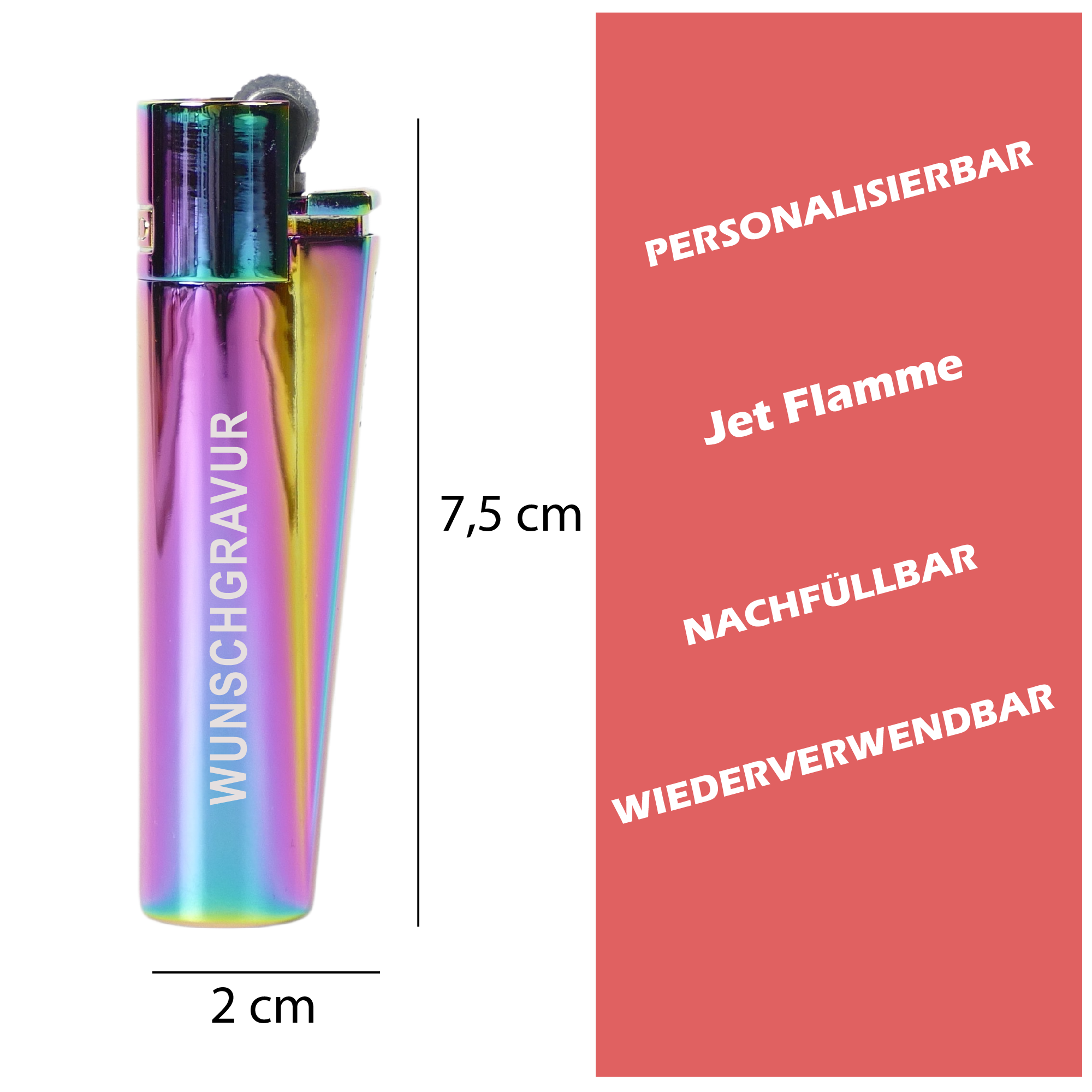 Clipper Personalisiert Rainbow - Wiens3d