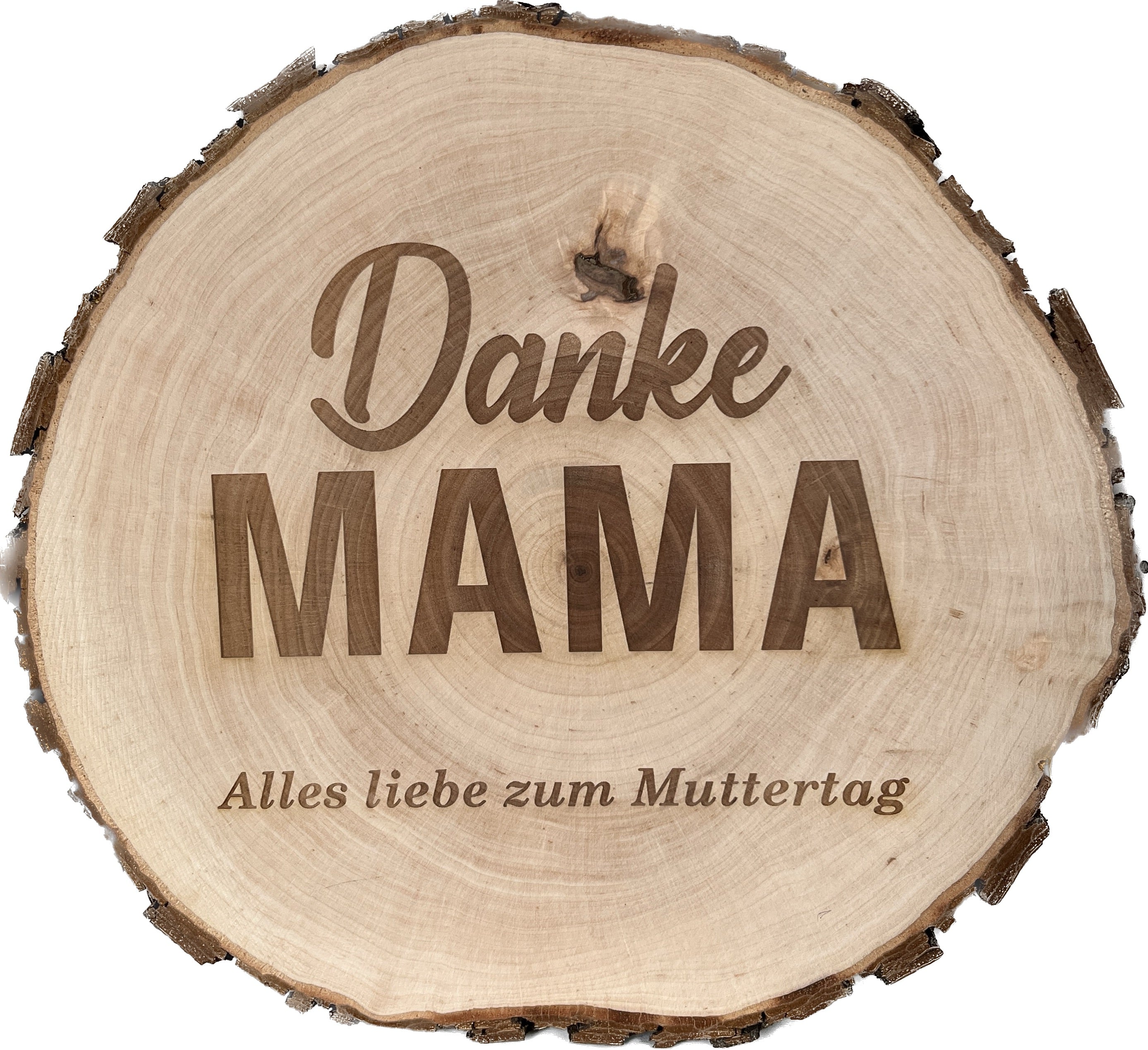Danke Mama Holzscheibe mit Spruch 26 cm - Wiens3d